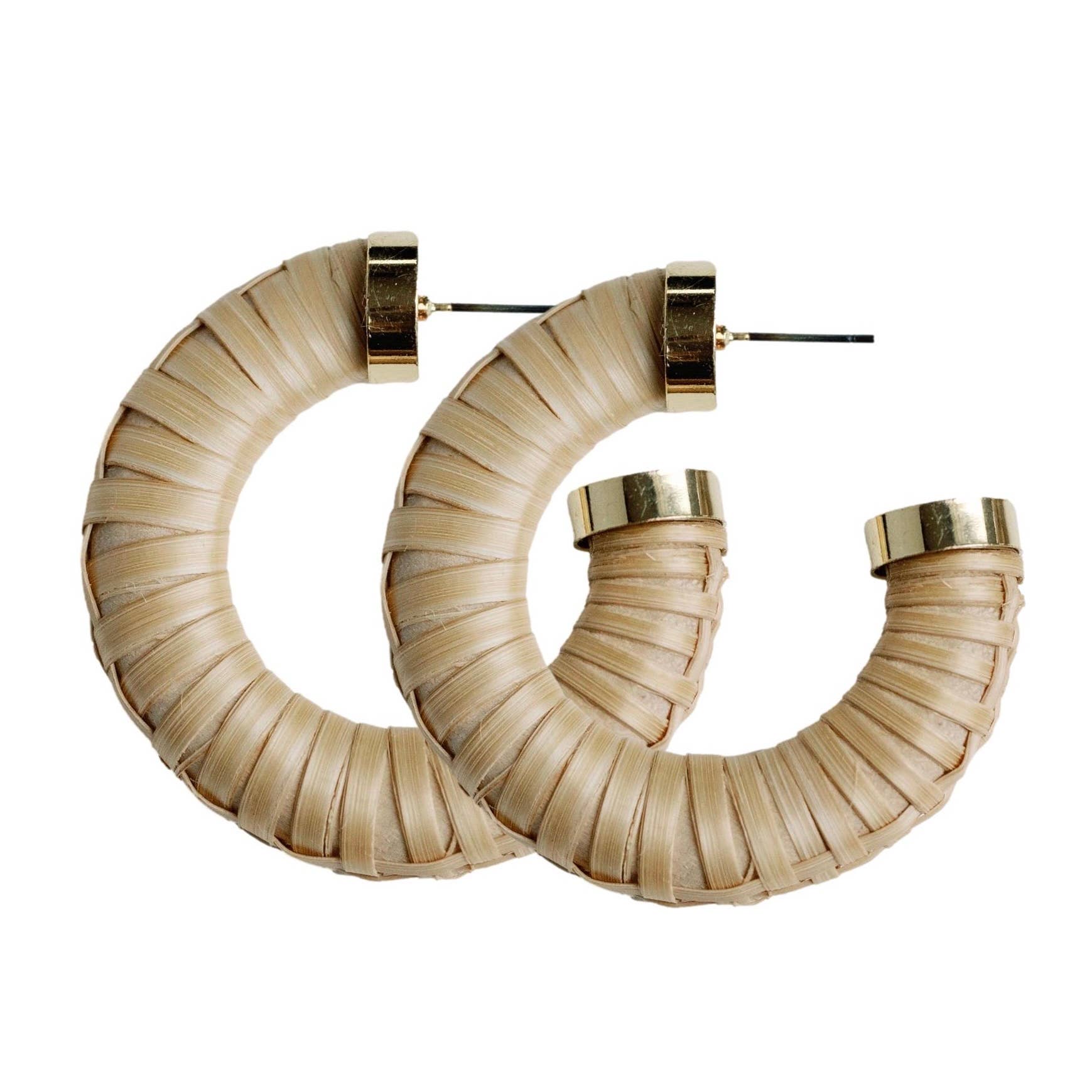 St. Armands Rattan Wrapped Statement Hoop Earrings SAD213