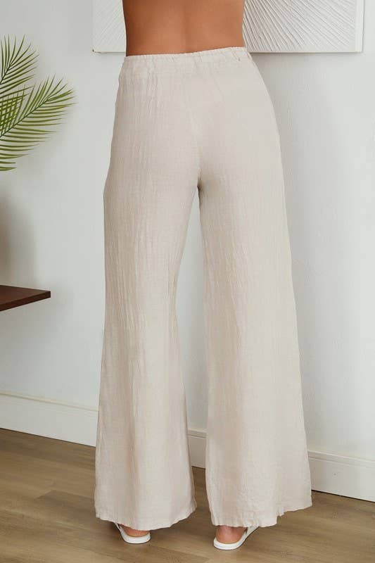 Milio Milano Linen Pants with Drawstring Waist 1203