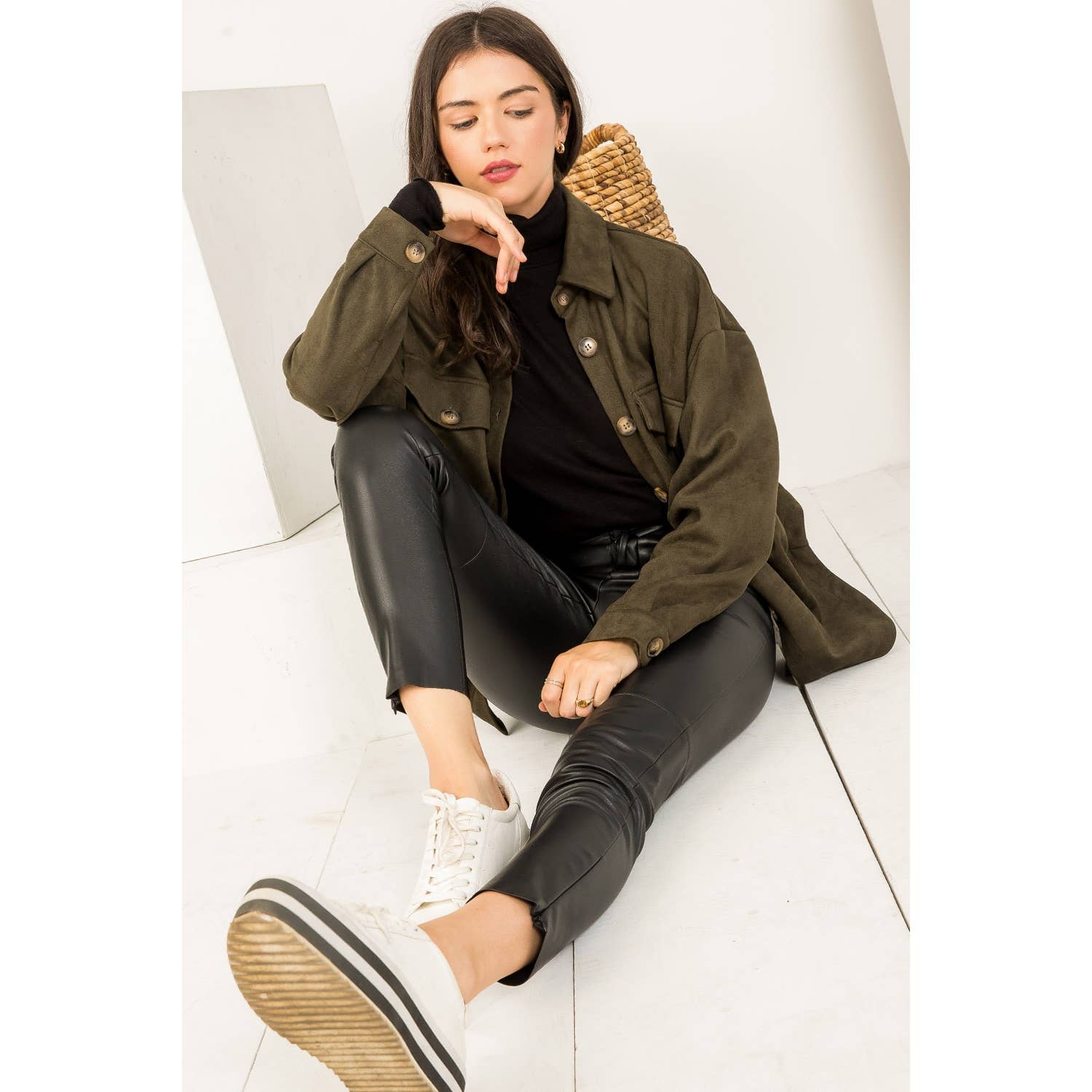 THML Suede Button Up Jacket THS0995