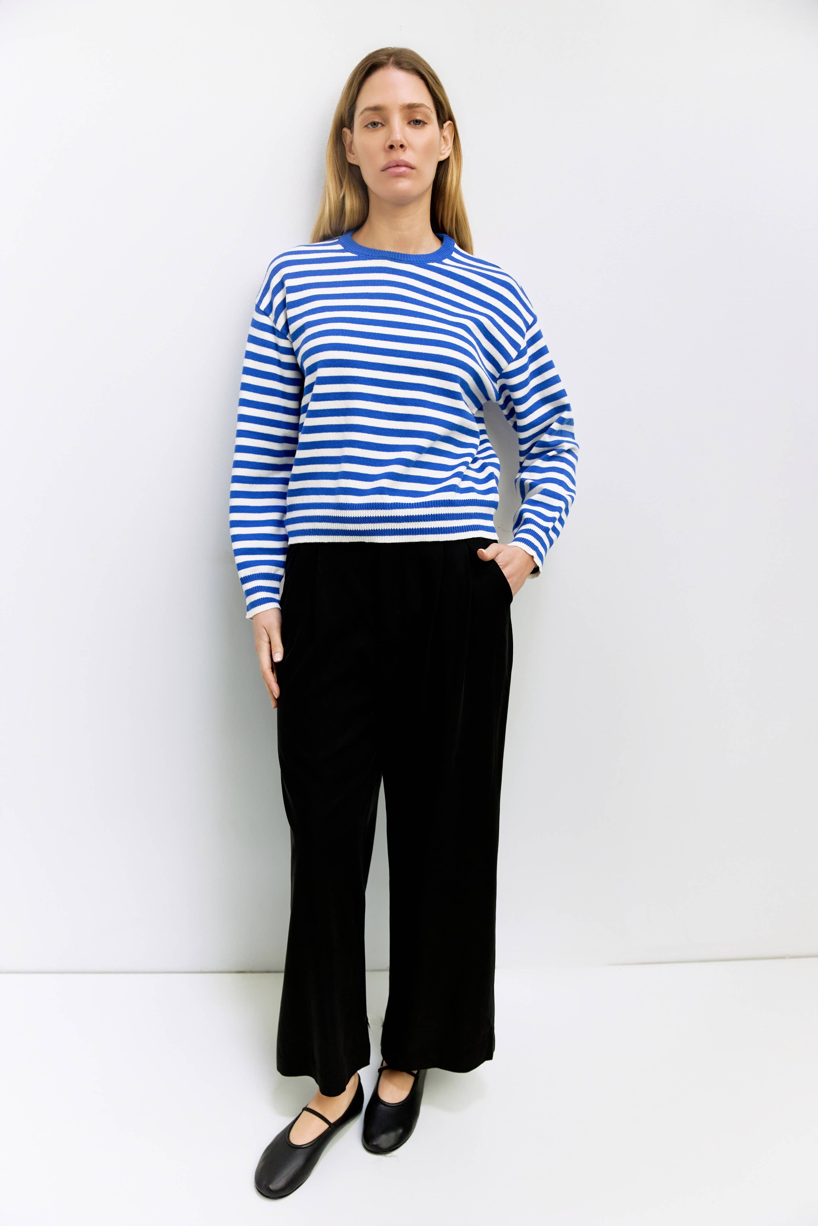 All Row The Kinsley Striped Long Sleeve Crewneck