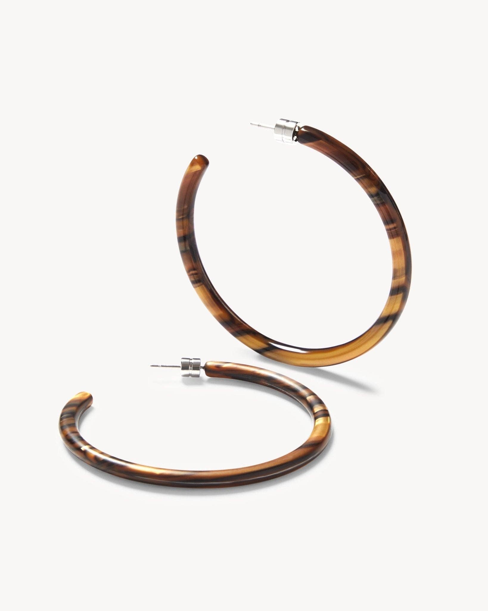 MACHETE Large Hoops in Tiger’s Eye 019310