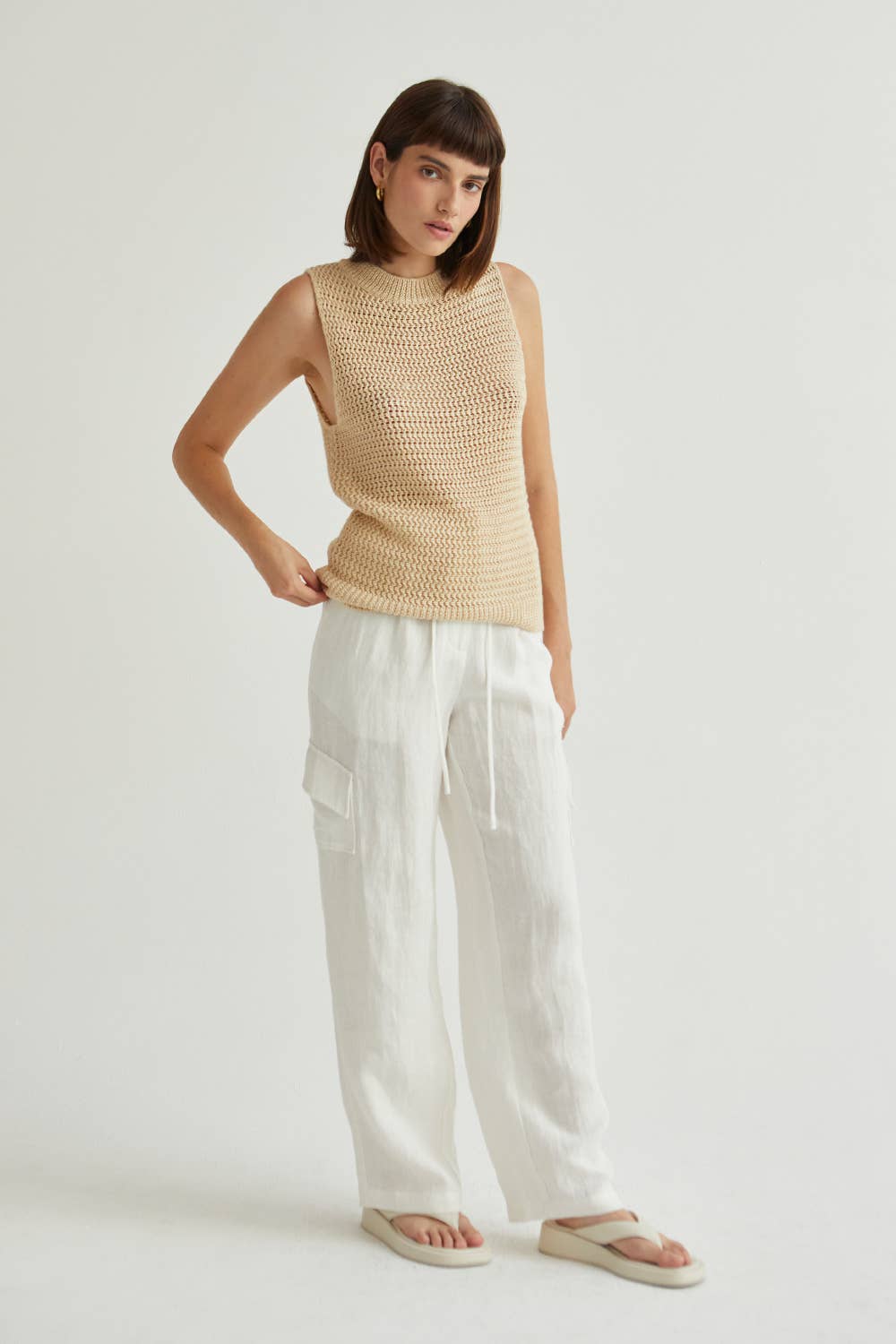 Crescent Julez Linen Cargo Trousers CP9150
