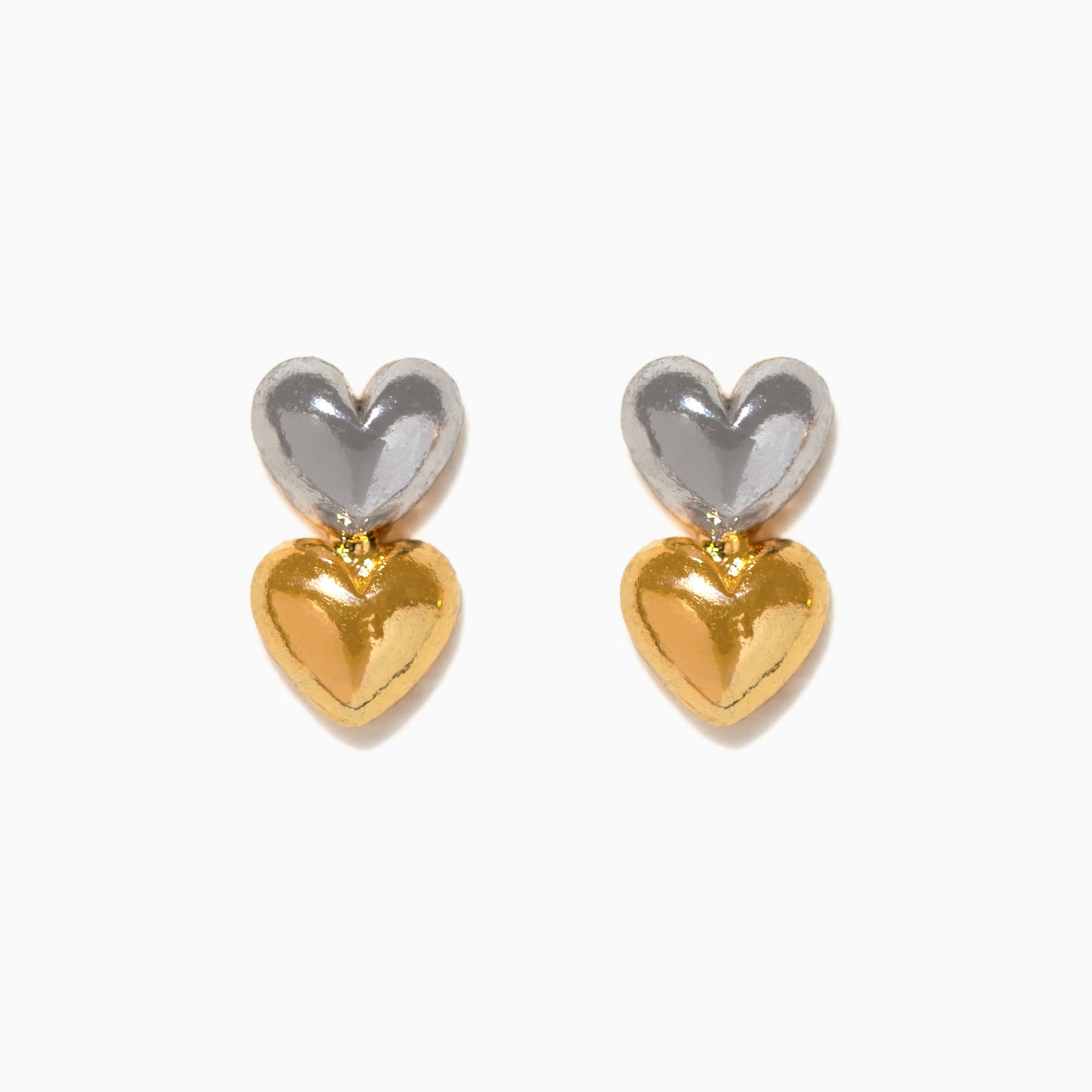 Girls Crew With Love Two Tone Studs