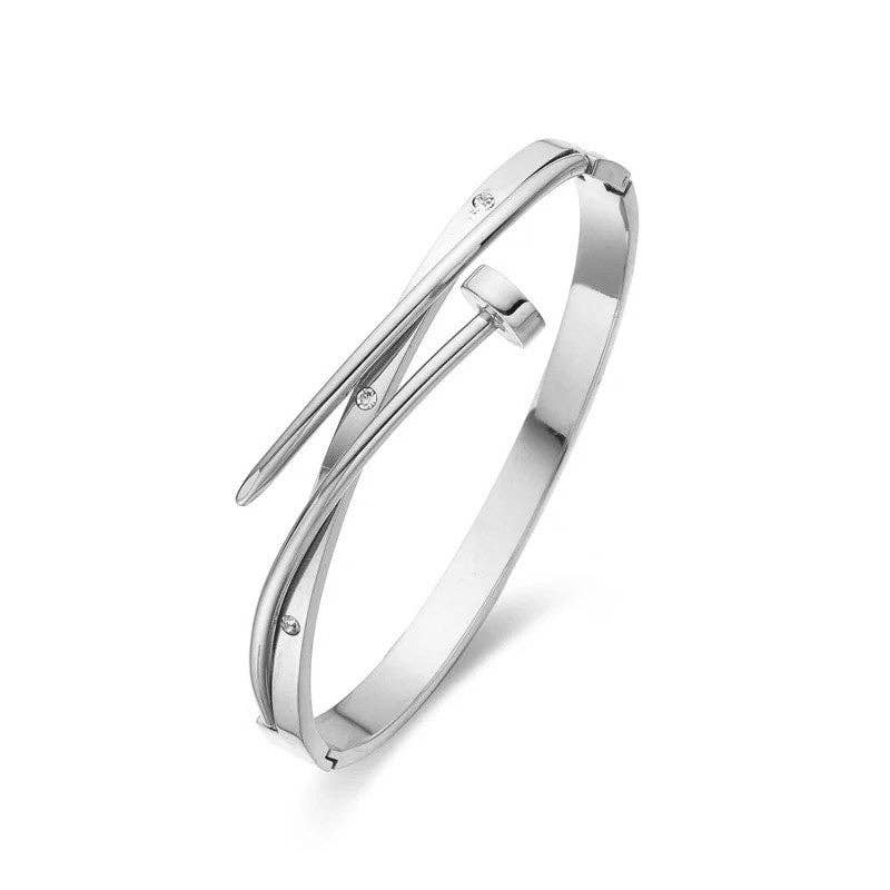 Sahira Kelsie Nail Bracelet - Silver