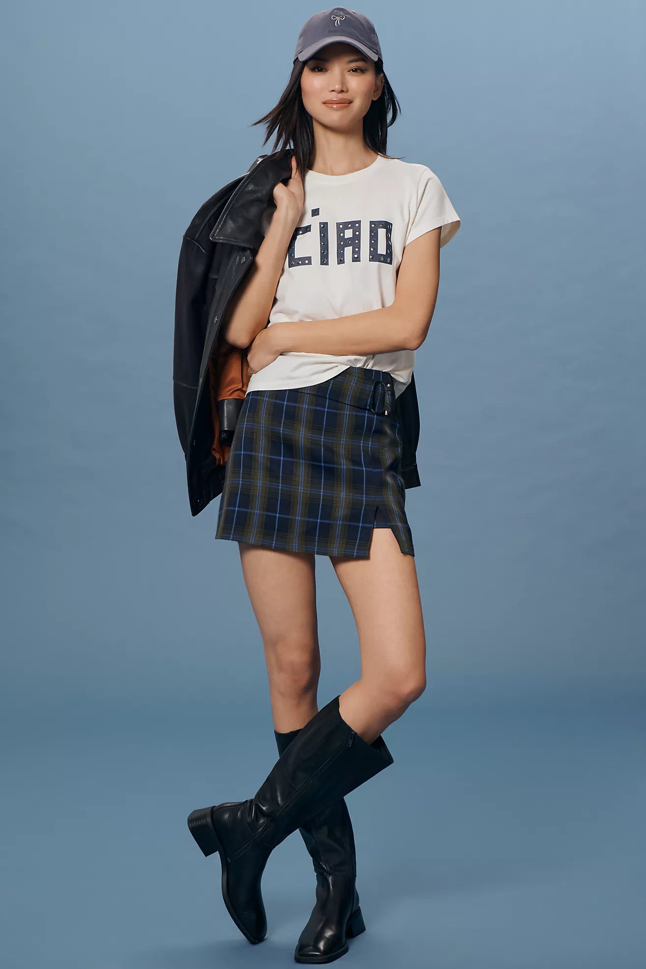 Clare V. Classic Tee - Block Ciao With Studs AP-TT-OG-100149