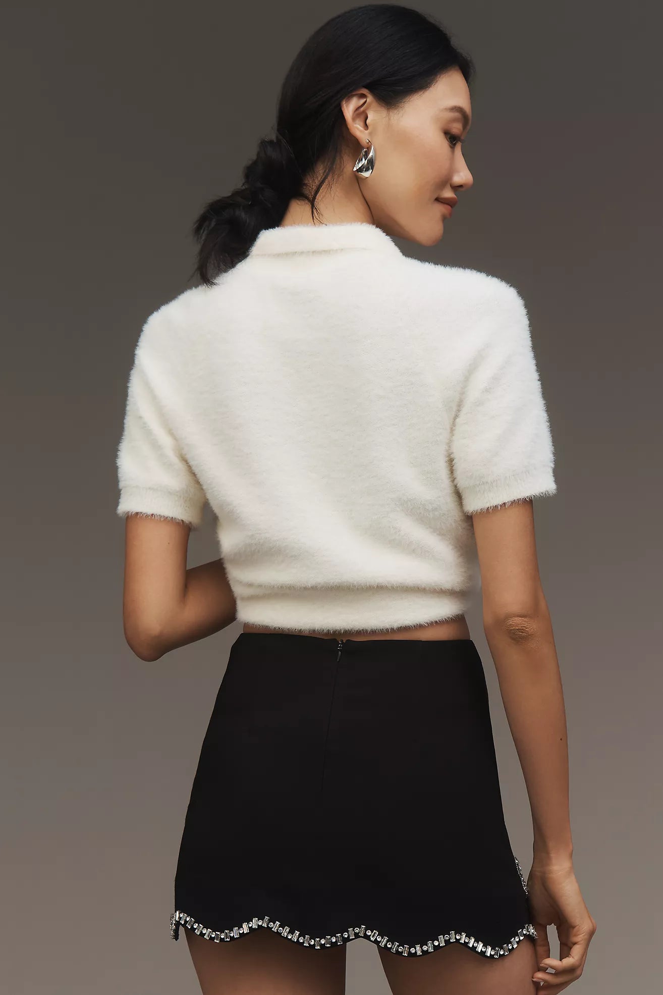 En Saison Bow-Embellished Scallop Hem Skirt IEI4926S