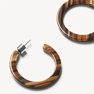 MACHETE Mini Hoops in Tiger's Eye 027310