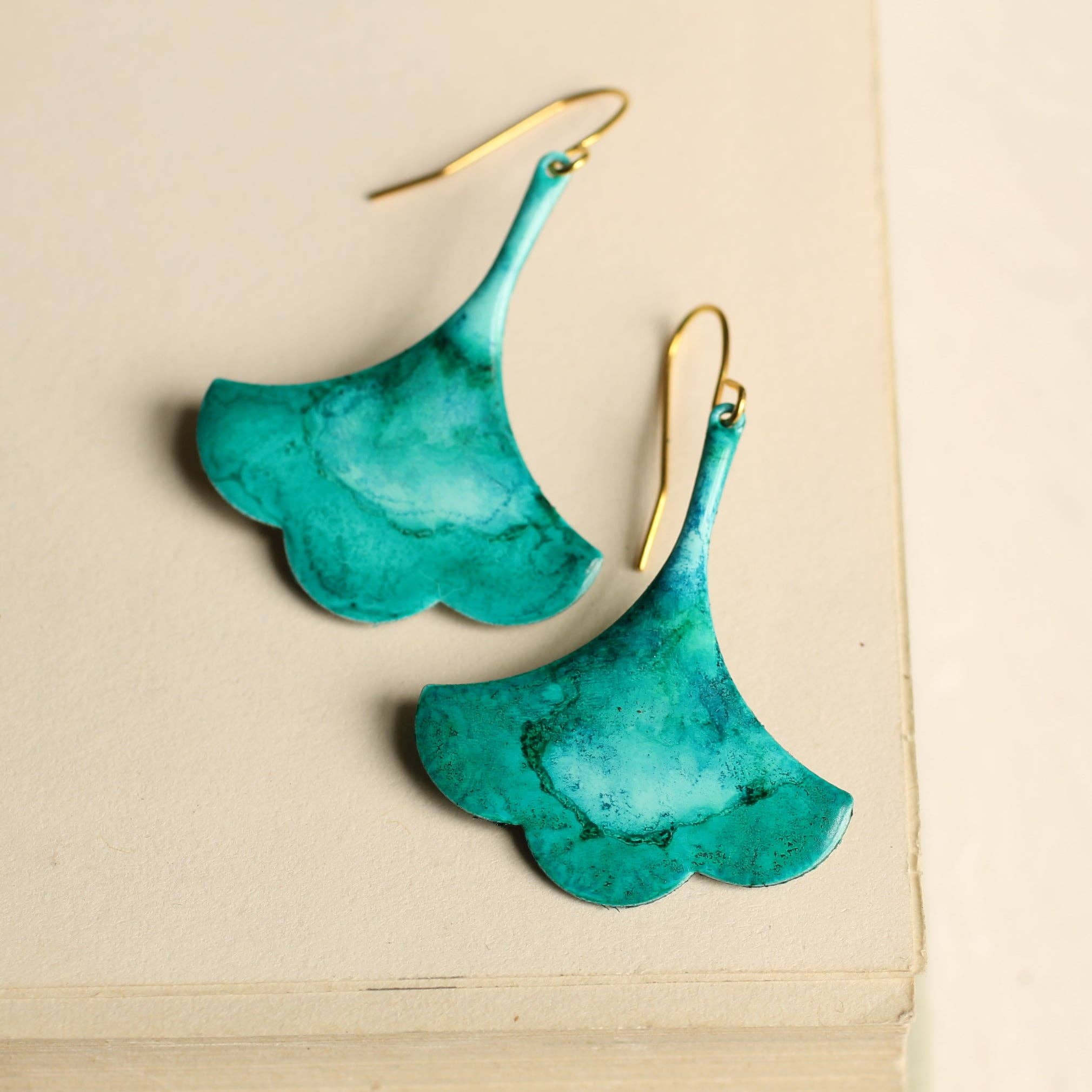 Silk Purse, Sow’s Ear Verdigris Turquoise Drop Earrings