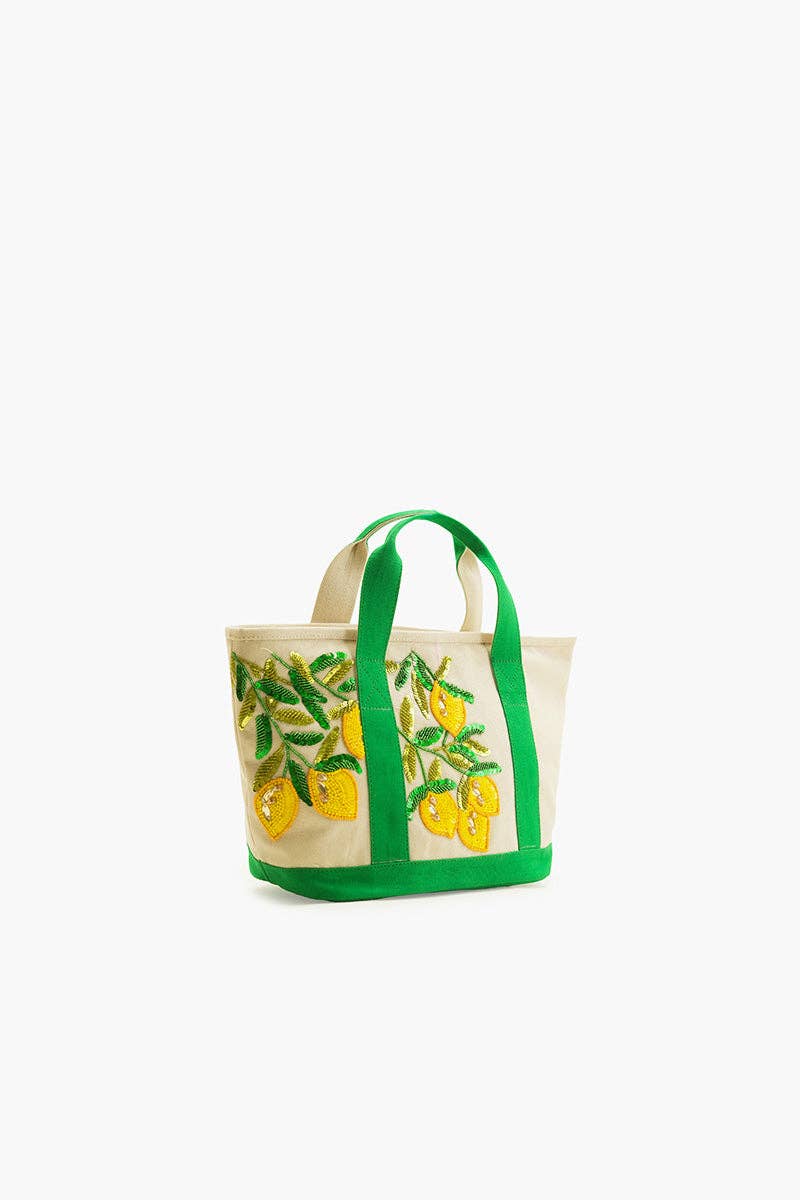 America & Beyond Sicilian Lemon Hand-Beaded Small Boat Tote