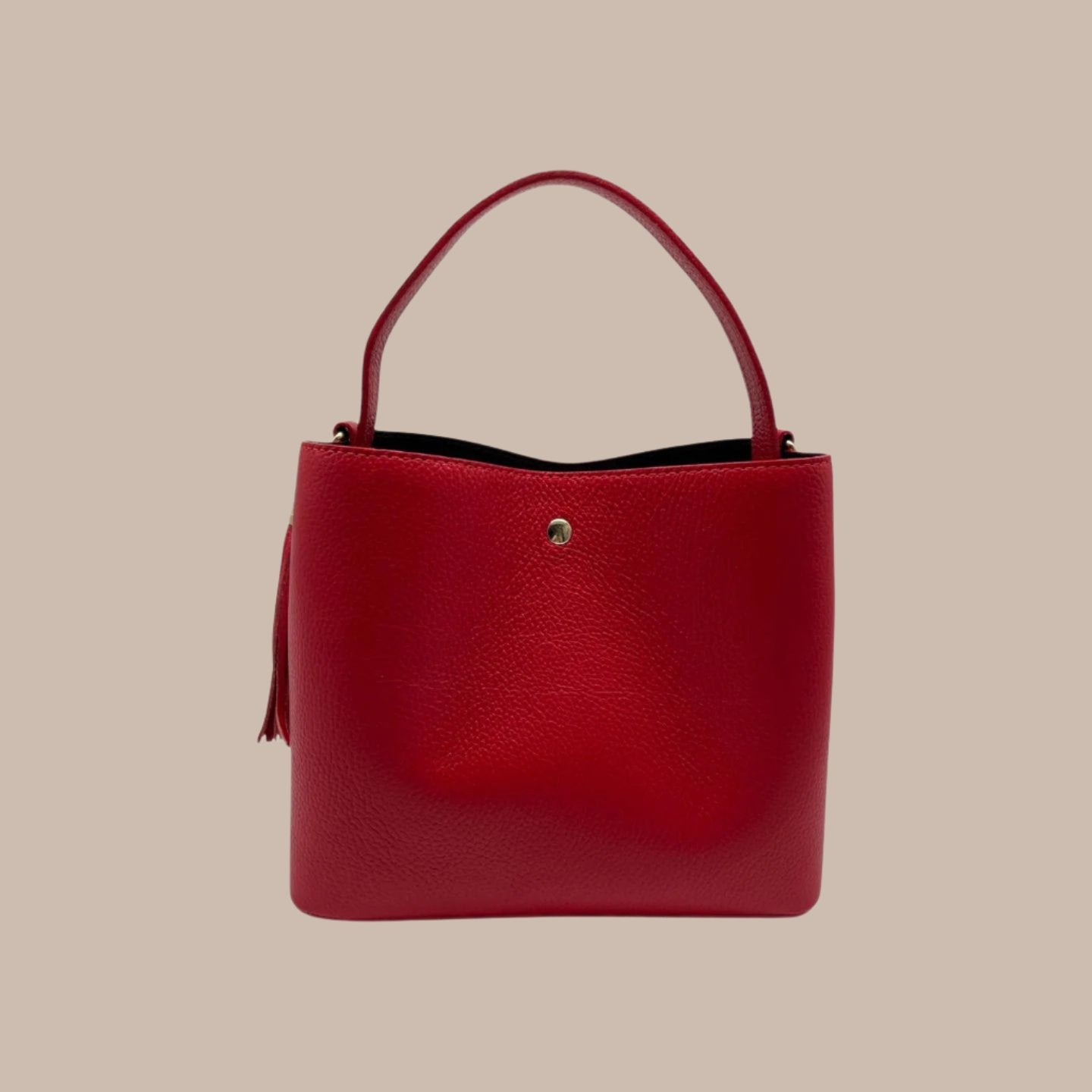 European Leather Collection Eloise Red Grained Leather Bag