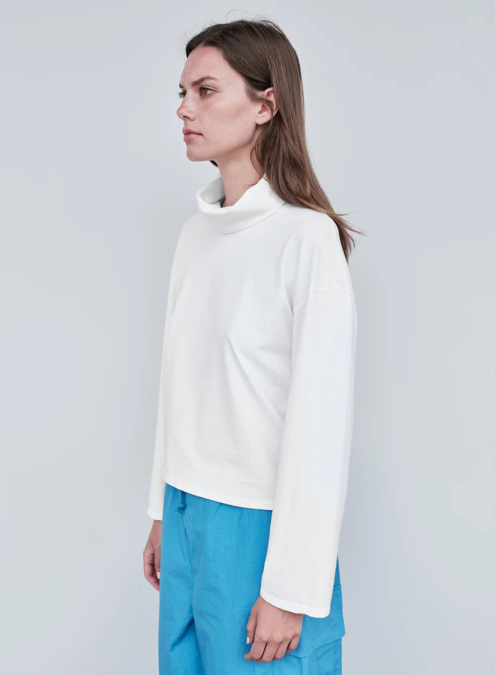 Stateside Cloud Jersey Cowl Neck Cropped Long Sleeve 5283