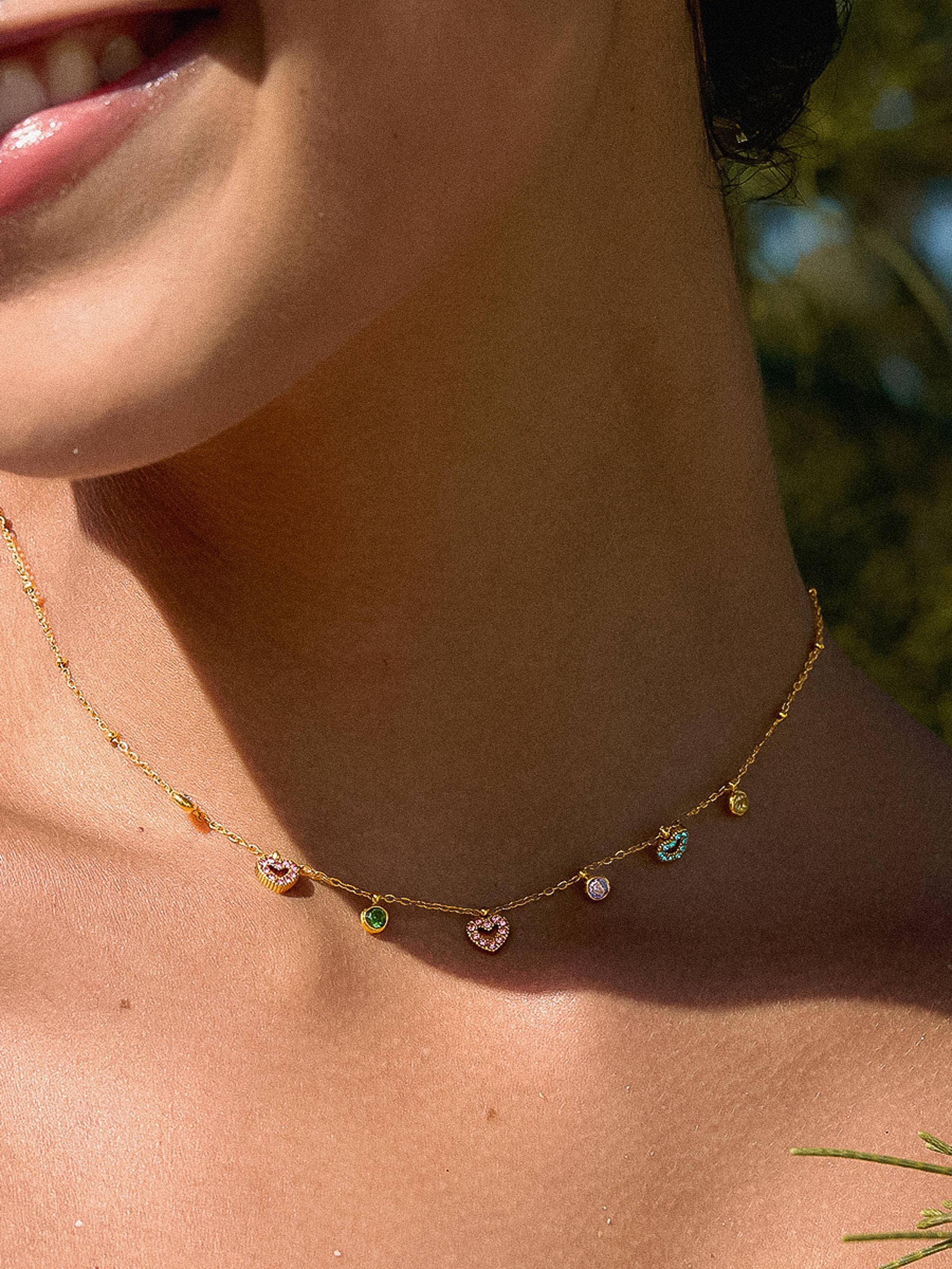 Flânerie Genoa 18K Gold Non-Tarnish CZ Heart Charm Necklace