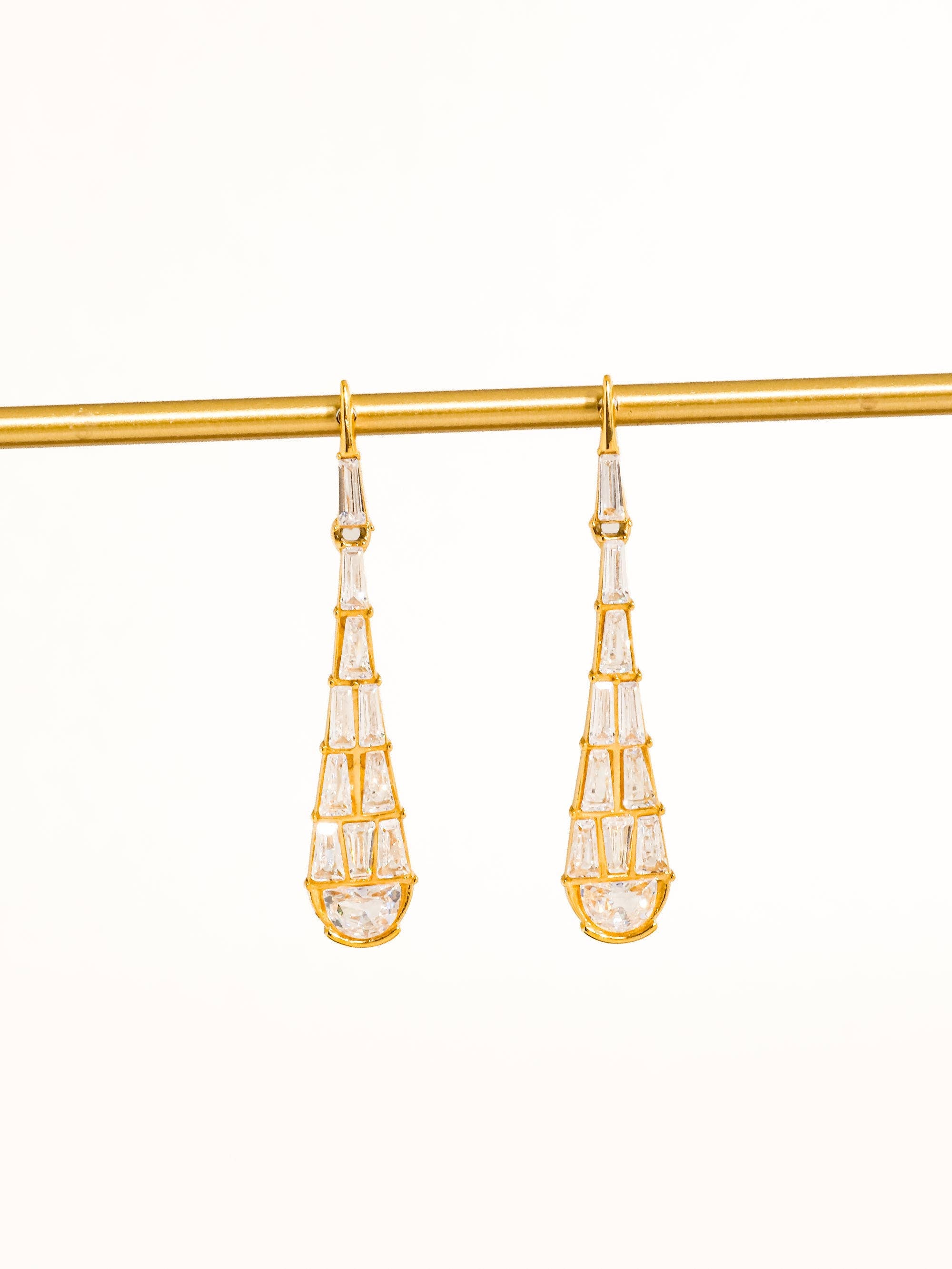 Flânerie Ronze 18K Gold CZ Serpent Earrings