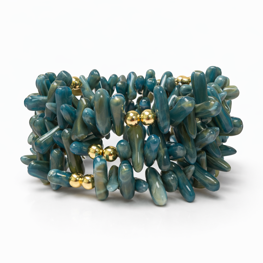 Sahira Sea Glass Coral Wrap Bracelet