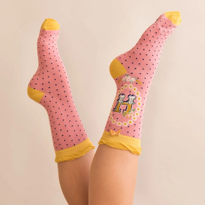 Powder Monogram Socks