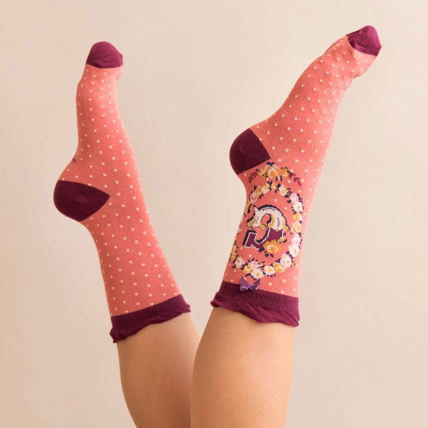 Powder Monogram Socks