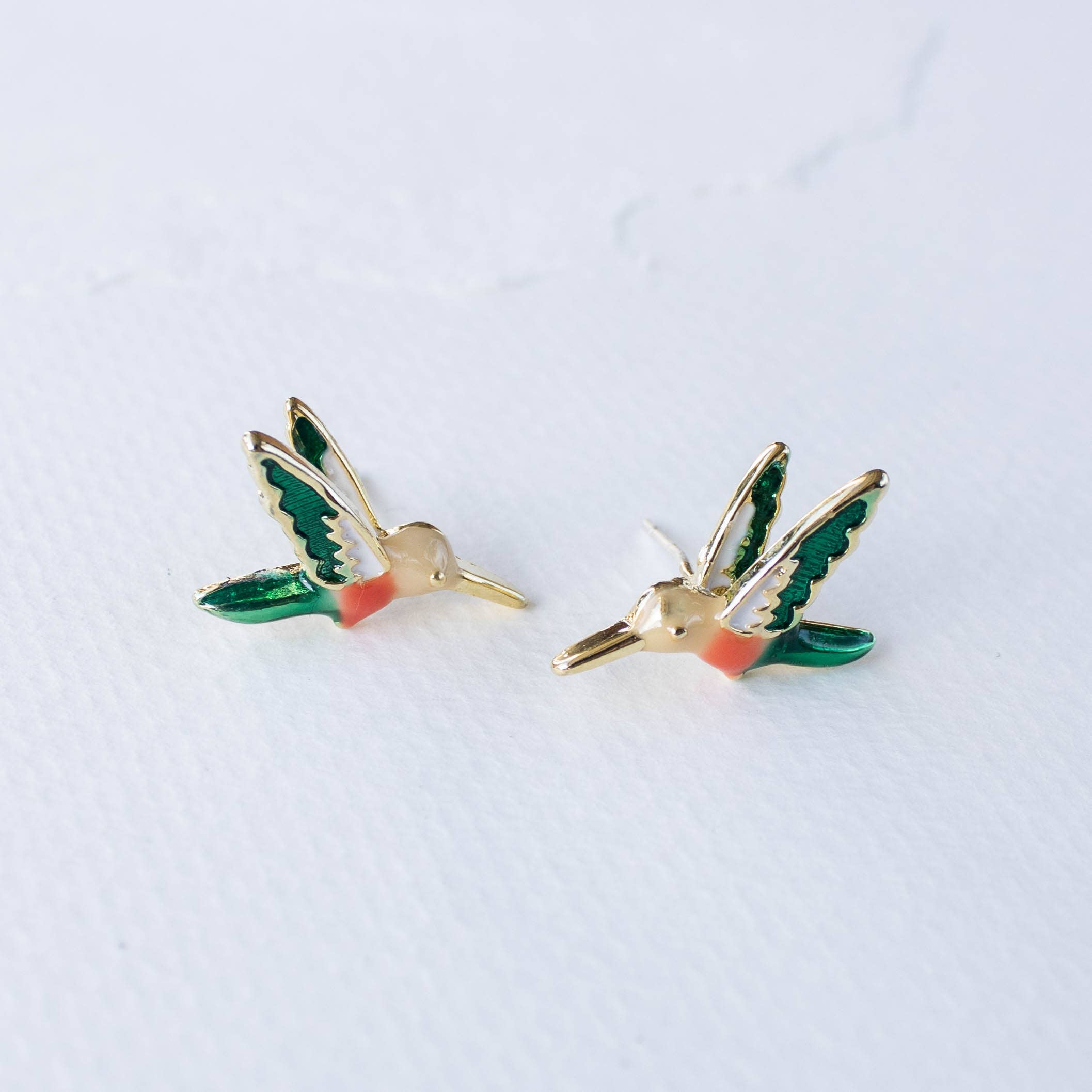 Tiepology Mini Hummingbird Stud Earrings