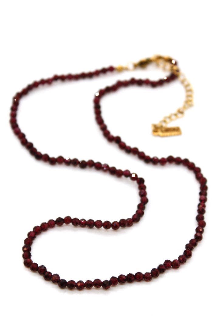 Lizou 16" Garnet Stone Necklace #9