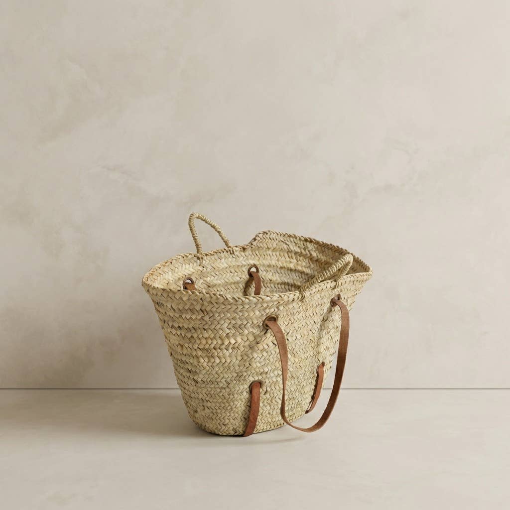 French Market Boho Beach Shopper with Leather Straps #16