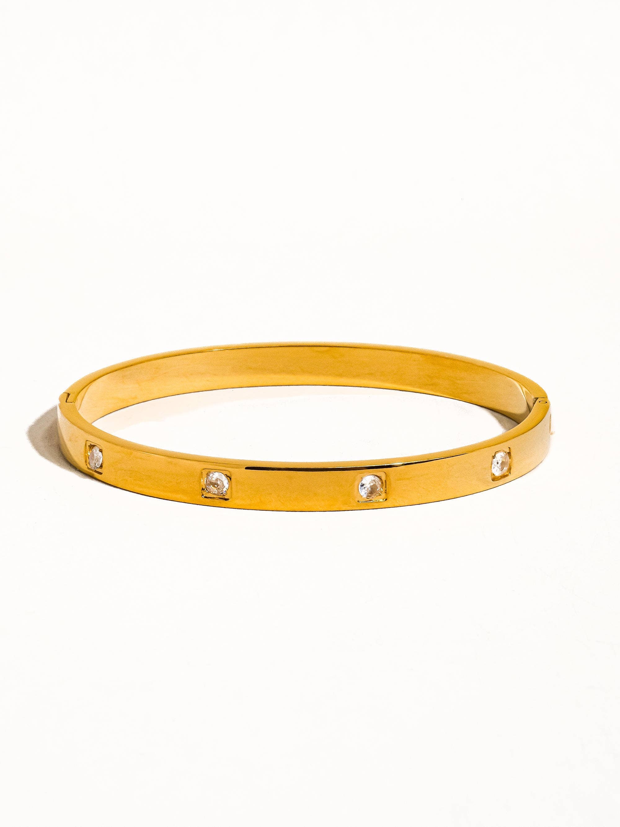 Flanerie Neil 18K Gold Non-Tarnish Classic CZ Bangle