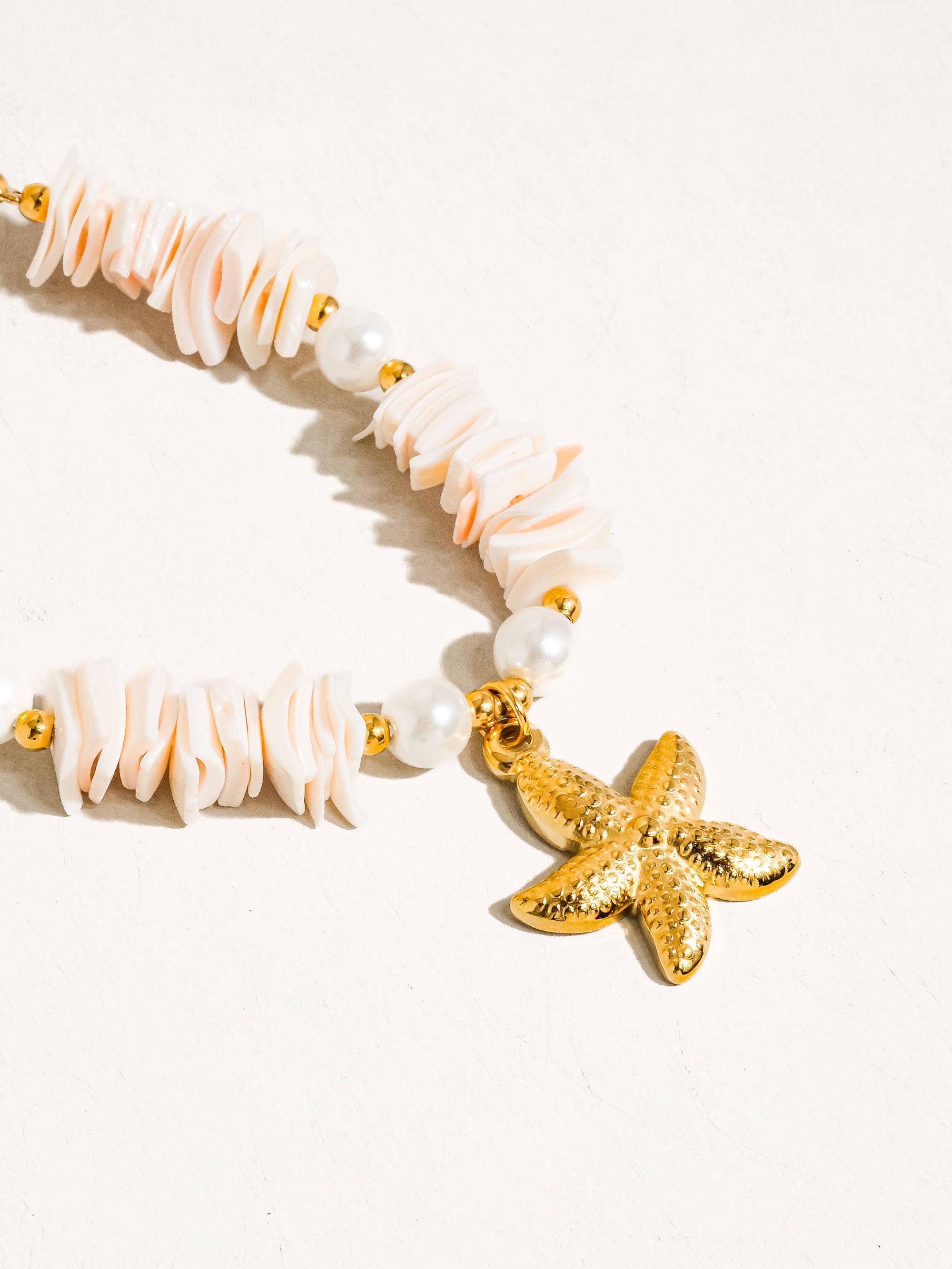 Flanerie Thelma 18K Gold Non-Tarnish Shell Star Necklace