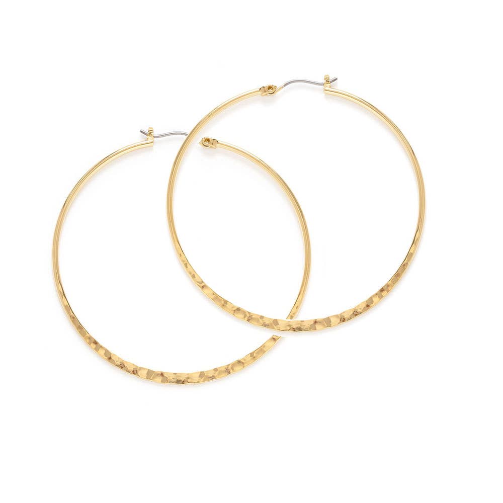 Amano Studio 1.5" Hammered Hoop Earrings