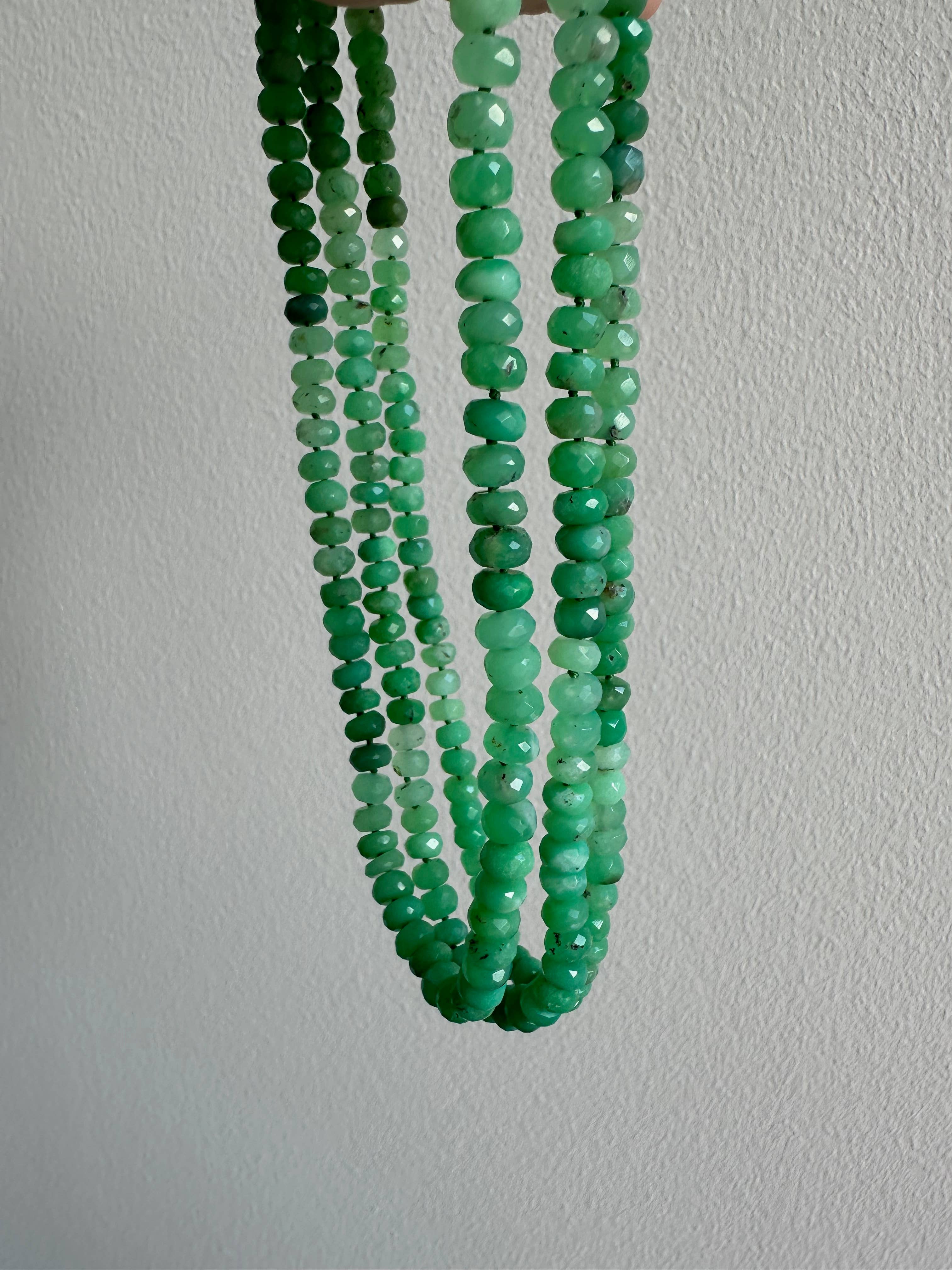 Anokhi Green Chrysoprase Green Beaded Necklace NKK05