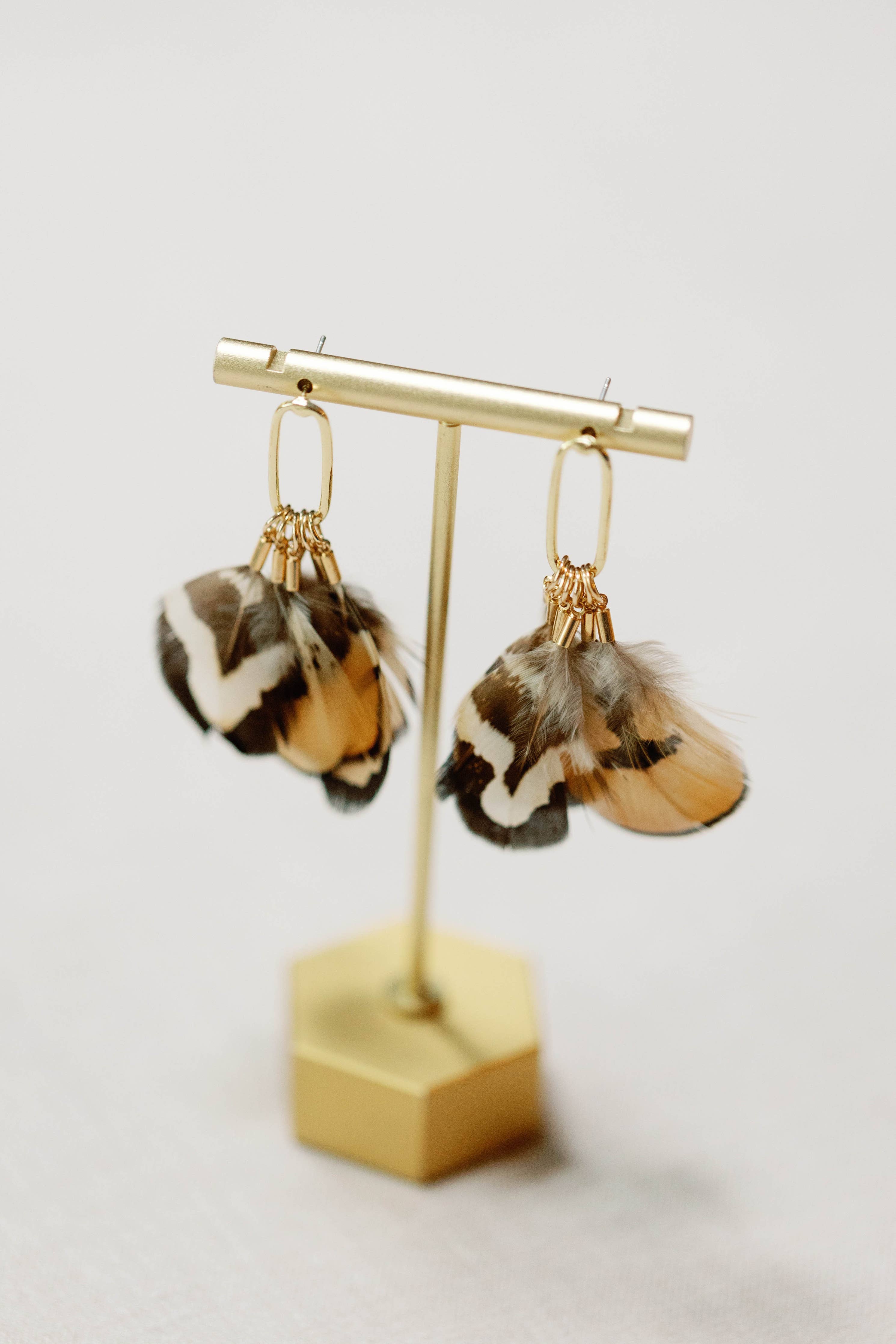 St. Armands Quail Feather Statement Tassel Earrings SAD200