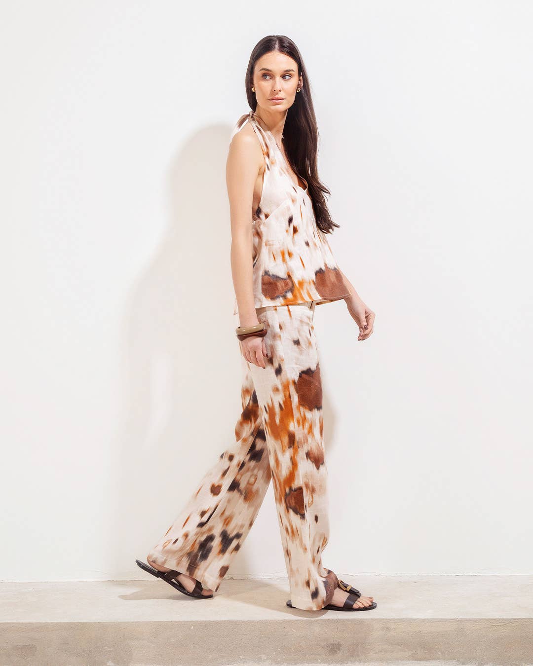 Maria La Paz Oxford Pant Monet in Chocolate Linen