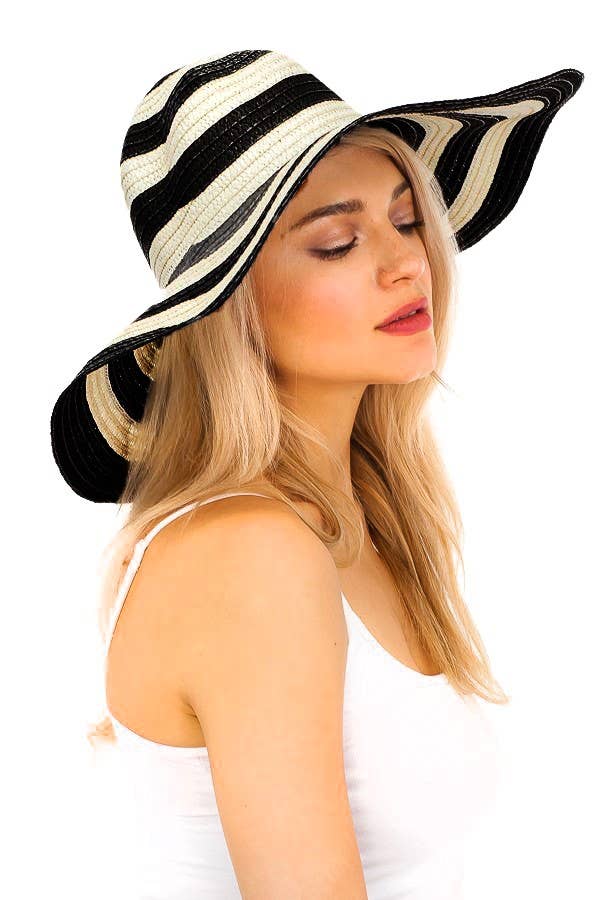 Thames Collection Packable Two Tone Raffia Hat