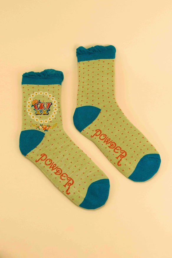 Powder Monogram Socks