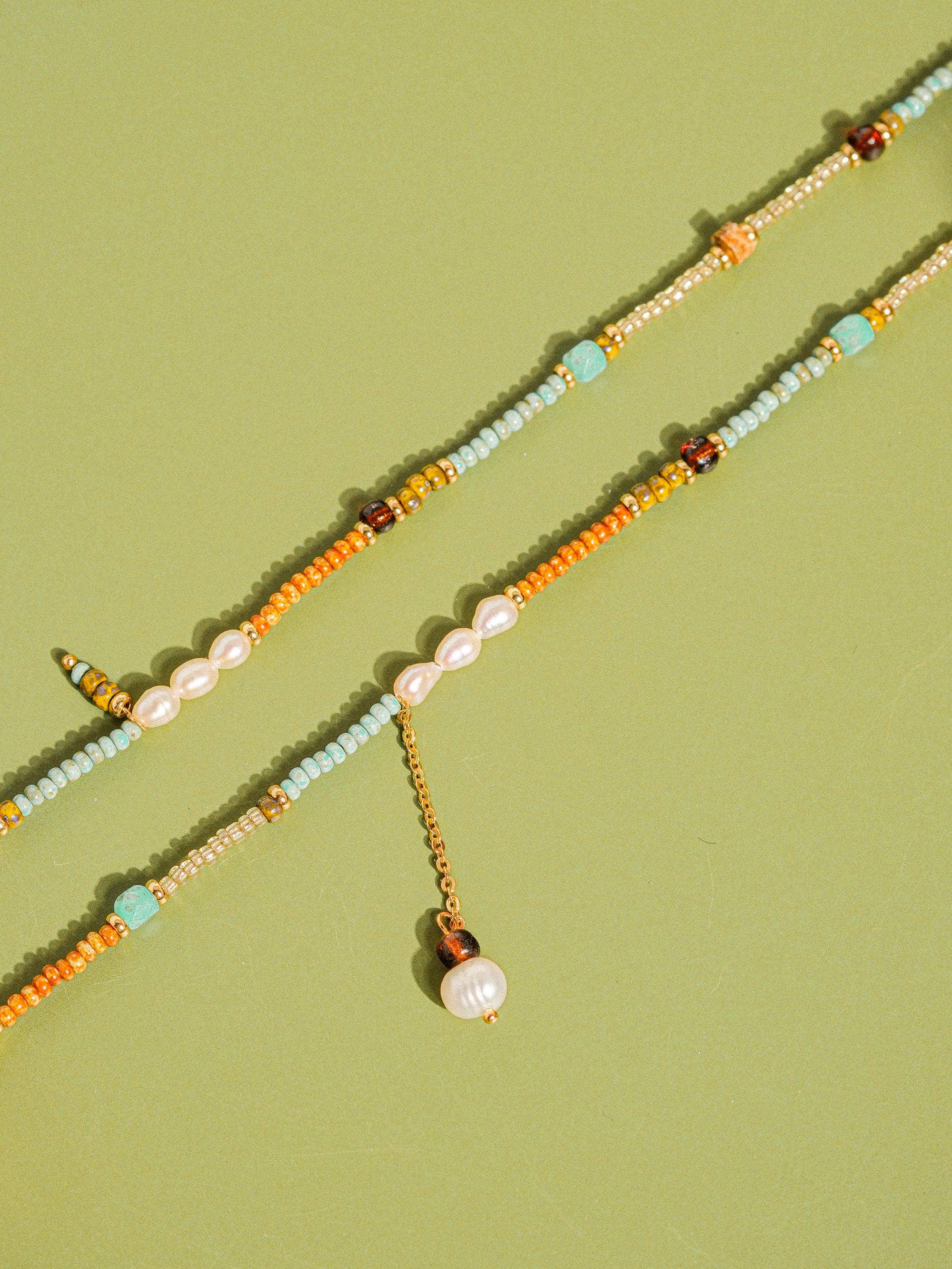 Flanerie 18K Handmade Bohemian Beaded Stack Necklaces