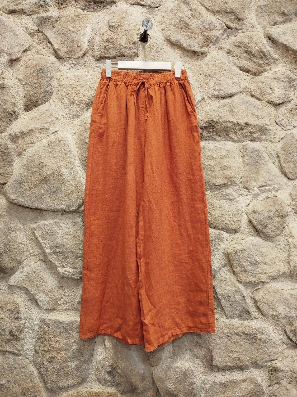 European Linen Straight Leg Pants 15837