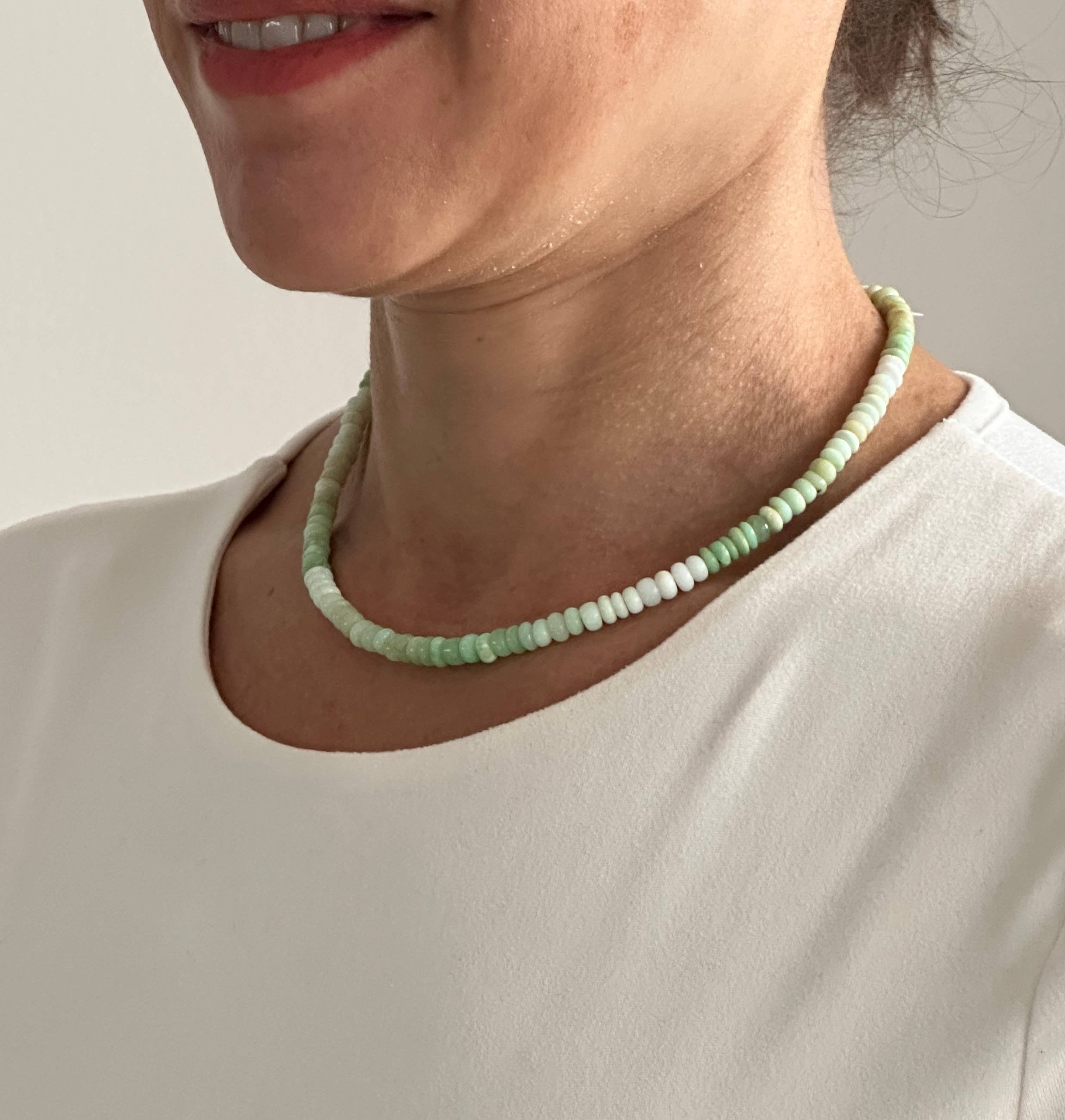 Anokhi Green Opal Beaded Necklace NKB41