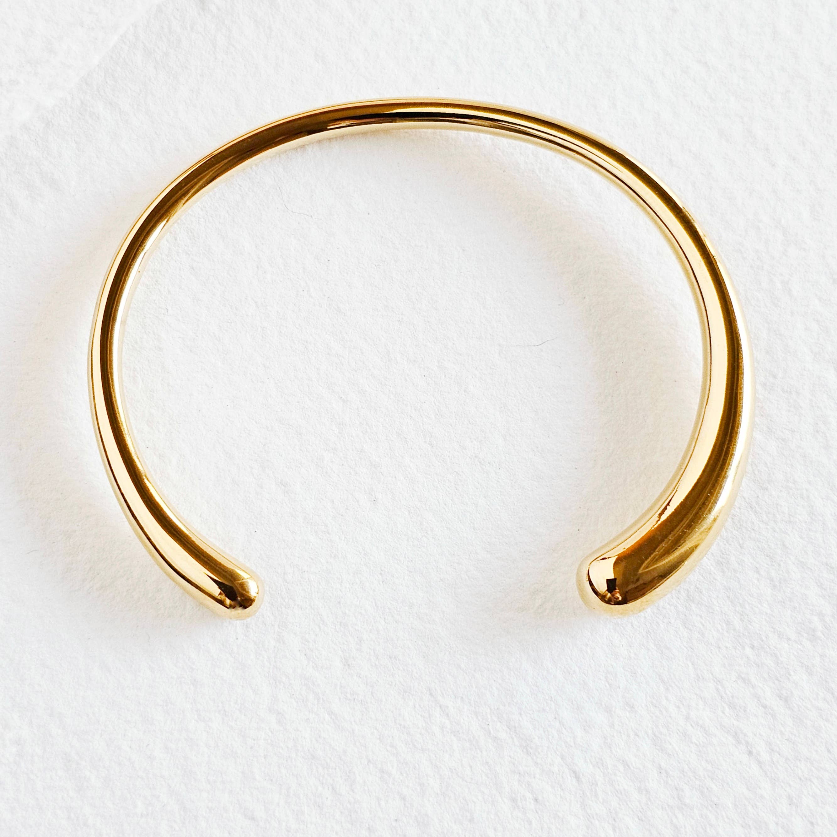 Bisjoux 18k Gold Plate Smooth Minimal Cuff Bangle Bracelet