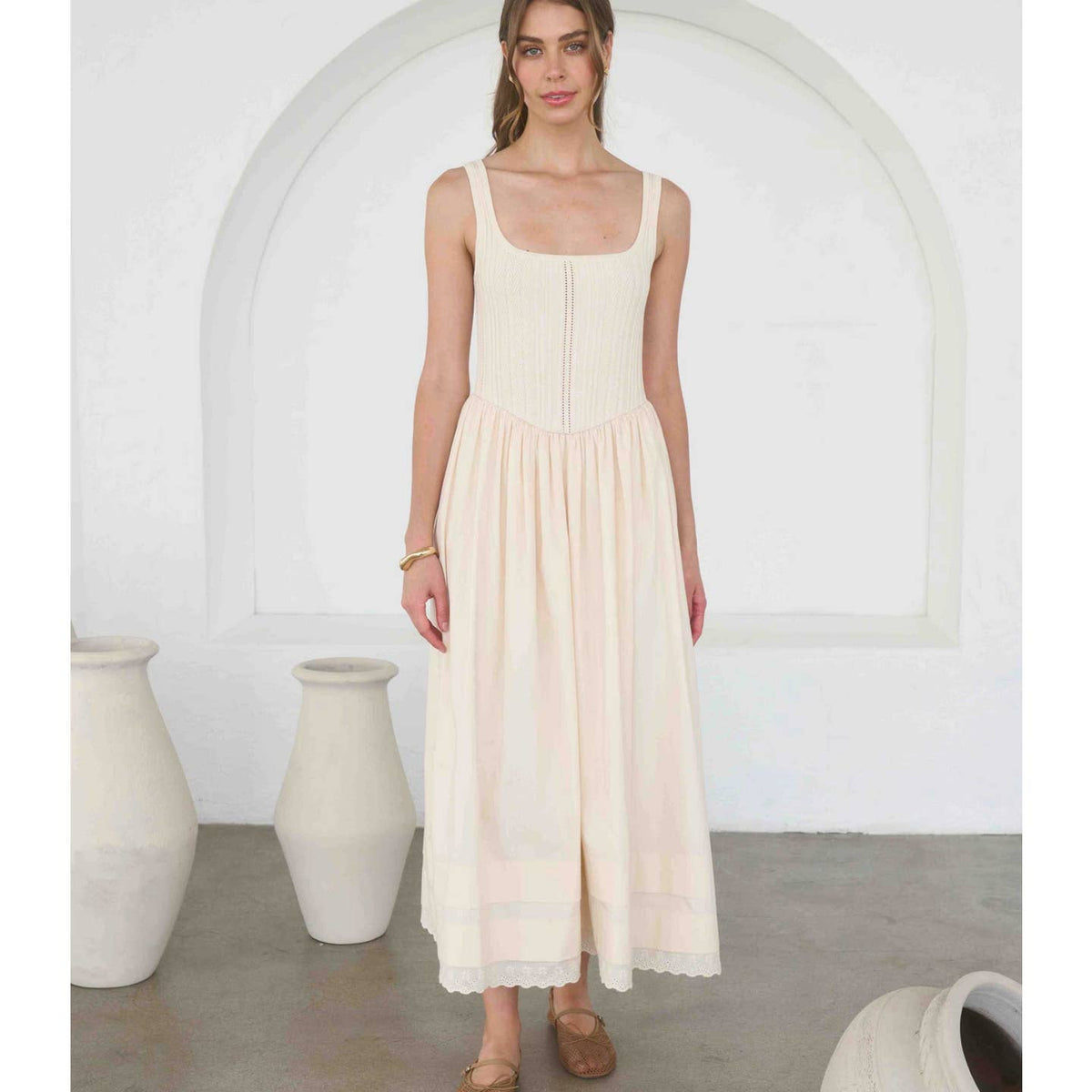 moon river metallic sleeveless rib sweater dress Metallic Sleeveless Rib Sweater Dress (Women)