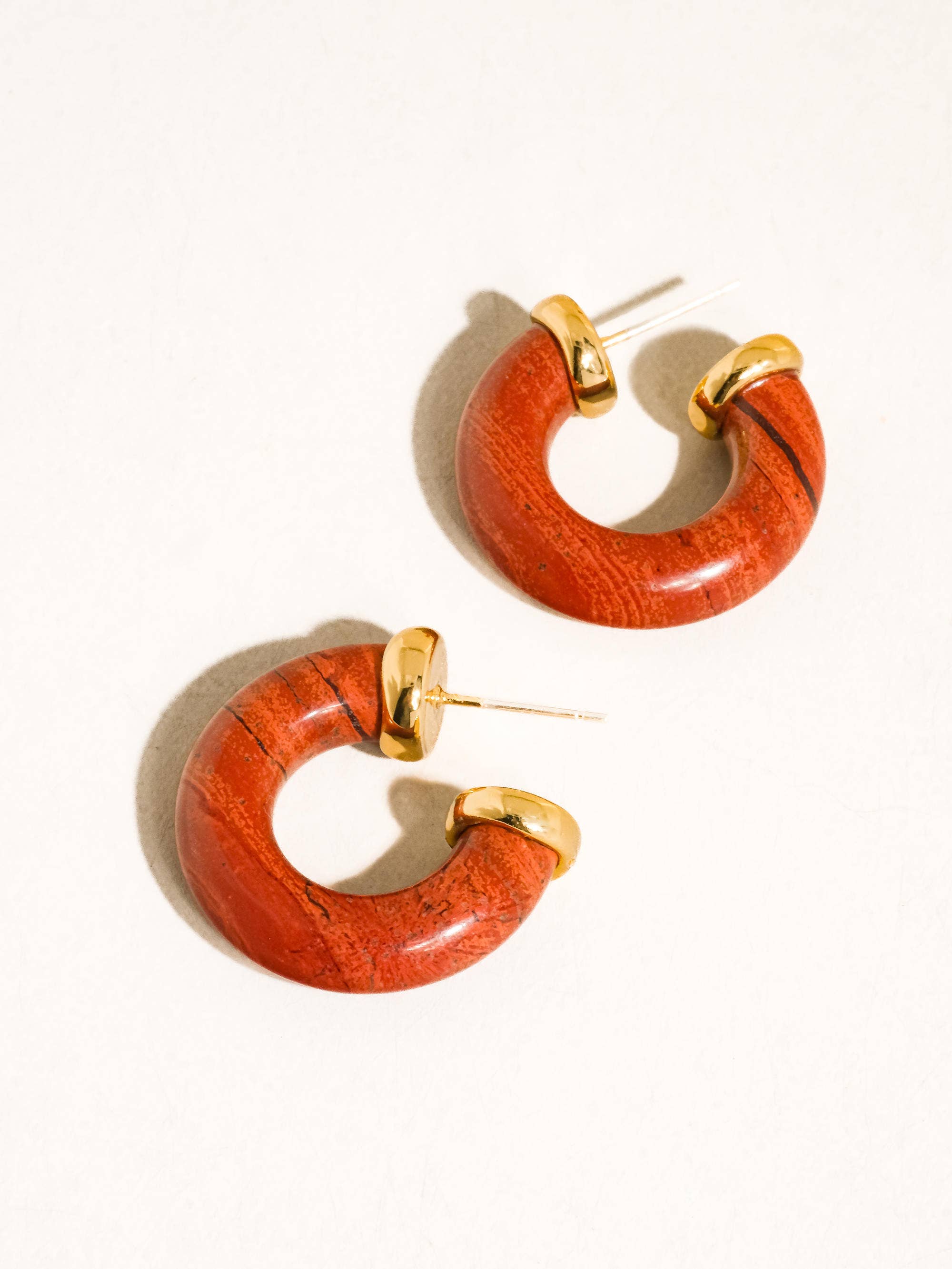 Flânerie Quinnley 18K Gold Western Natural Stone Hoop Earring