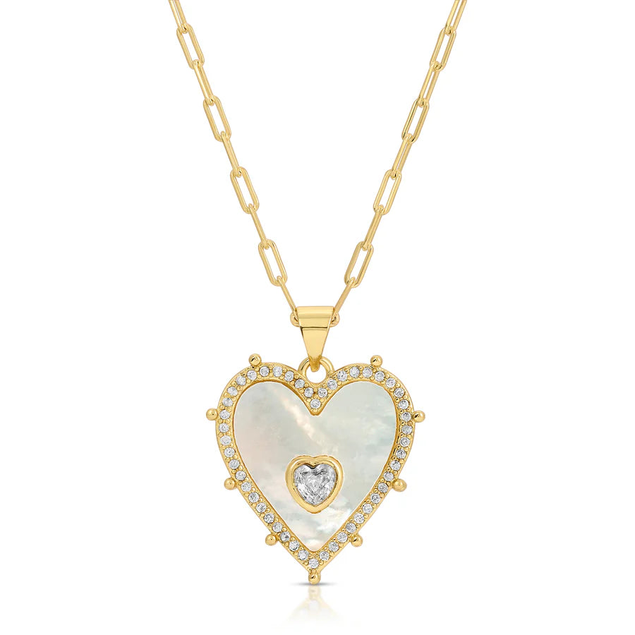 Joy Dravecky Vivian Pearl Heart Necklace JD-NVIVHRT