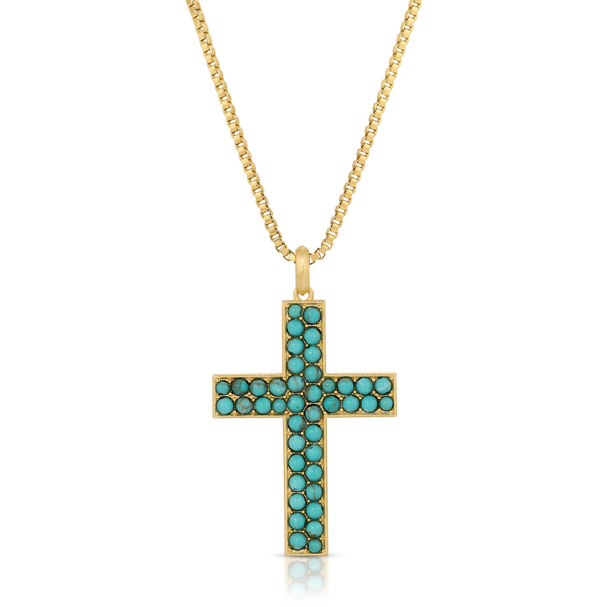 Trunk Show Joy Dravecky Elpis Cross Necklace-Turquoise