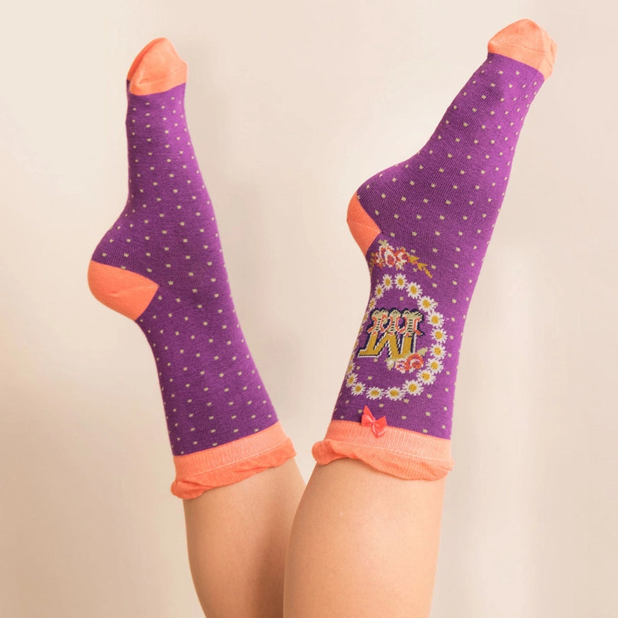 Powder Monogram Socks