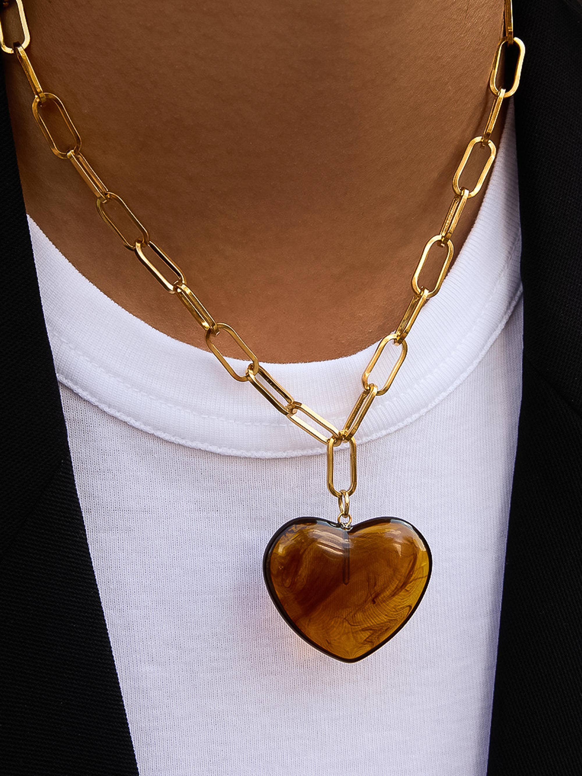 Flânerie Rouelle 18K Gold Heart Chain Necklace