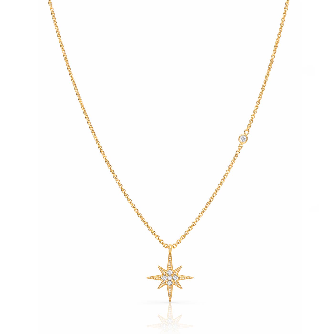 Tai Jewelry Pave Starburst Pendant Necklace TN-105