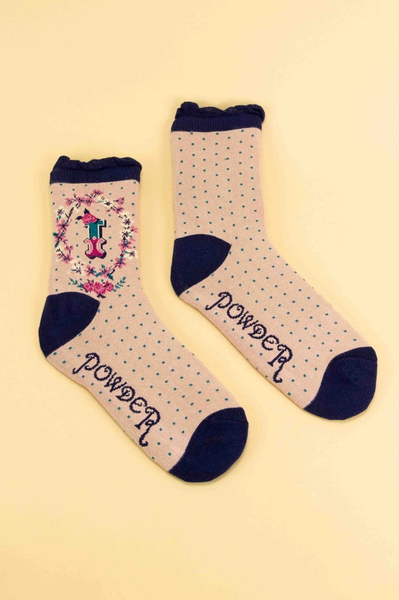 Powder Monogram Socks