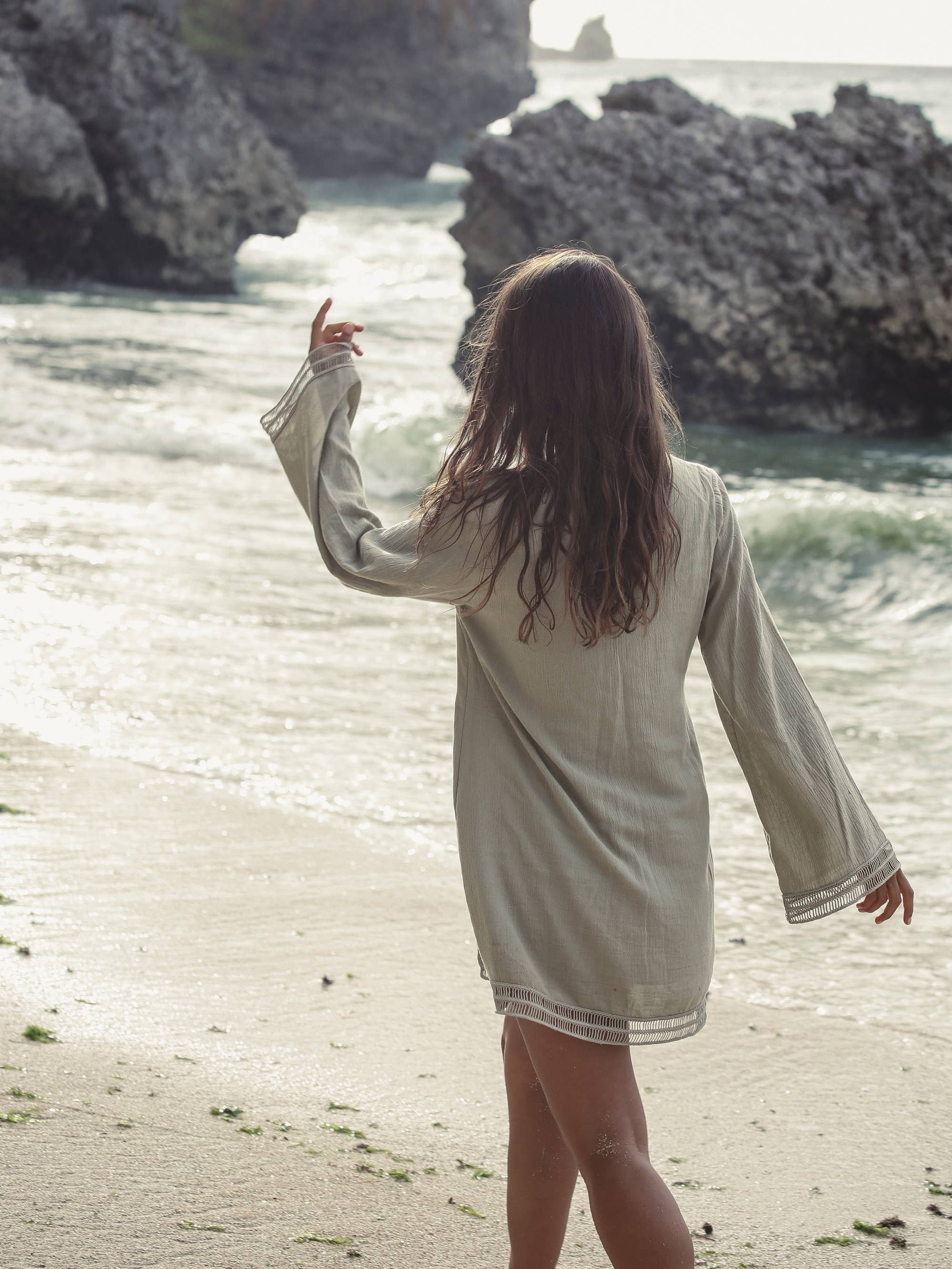 The Handloom Positano Dress - Khaki Green