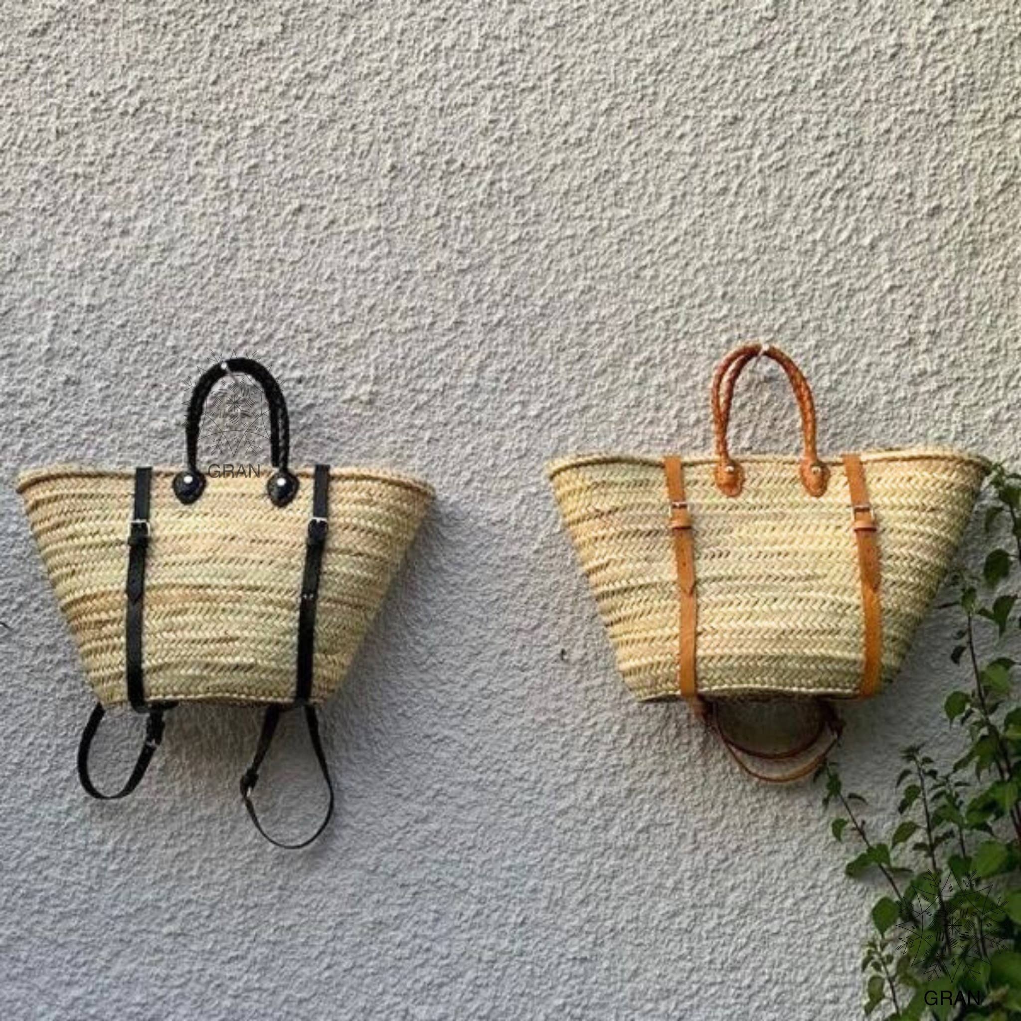 French Market Bags Backpack with Braided Leather Top Handle & Leather Straps #11