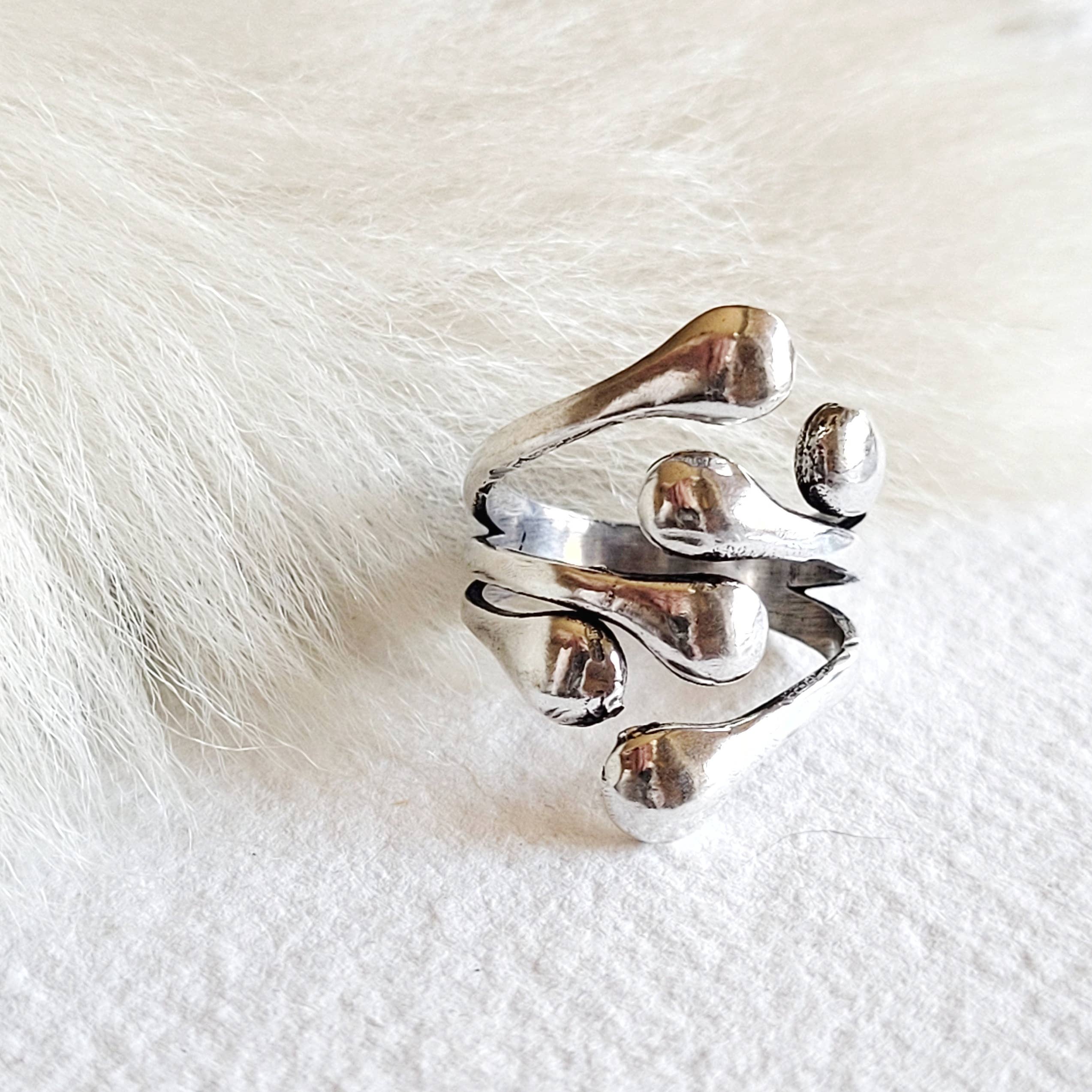 Bisjoux Brass or Silver Ring Molten Cluster Handmade