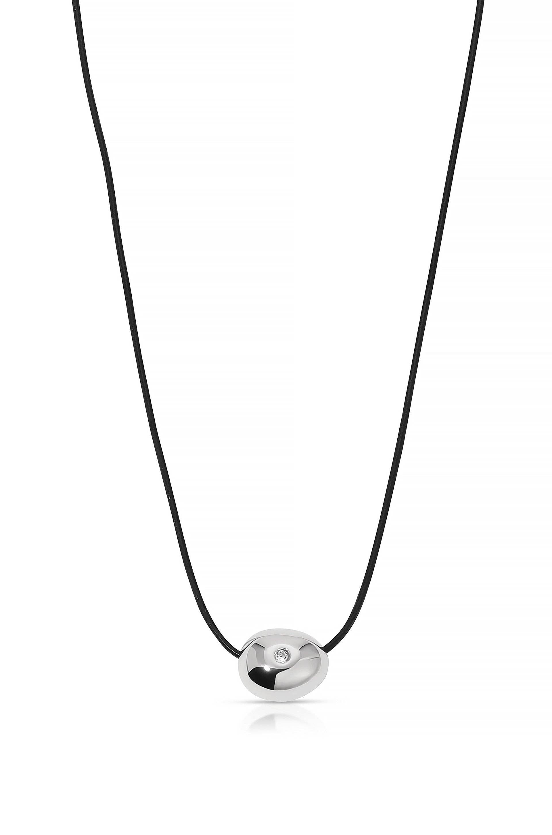 Ettika Polished Pebble Leather Pendant Necklace