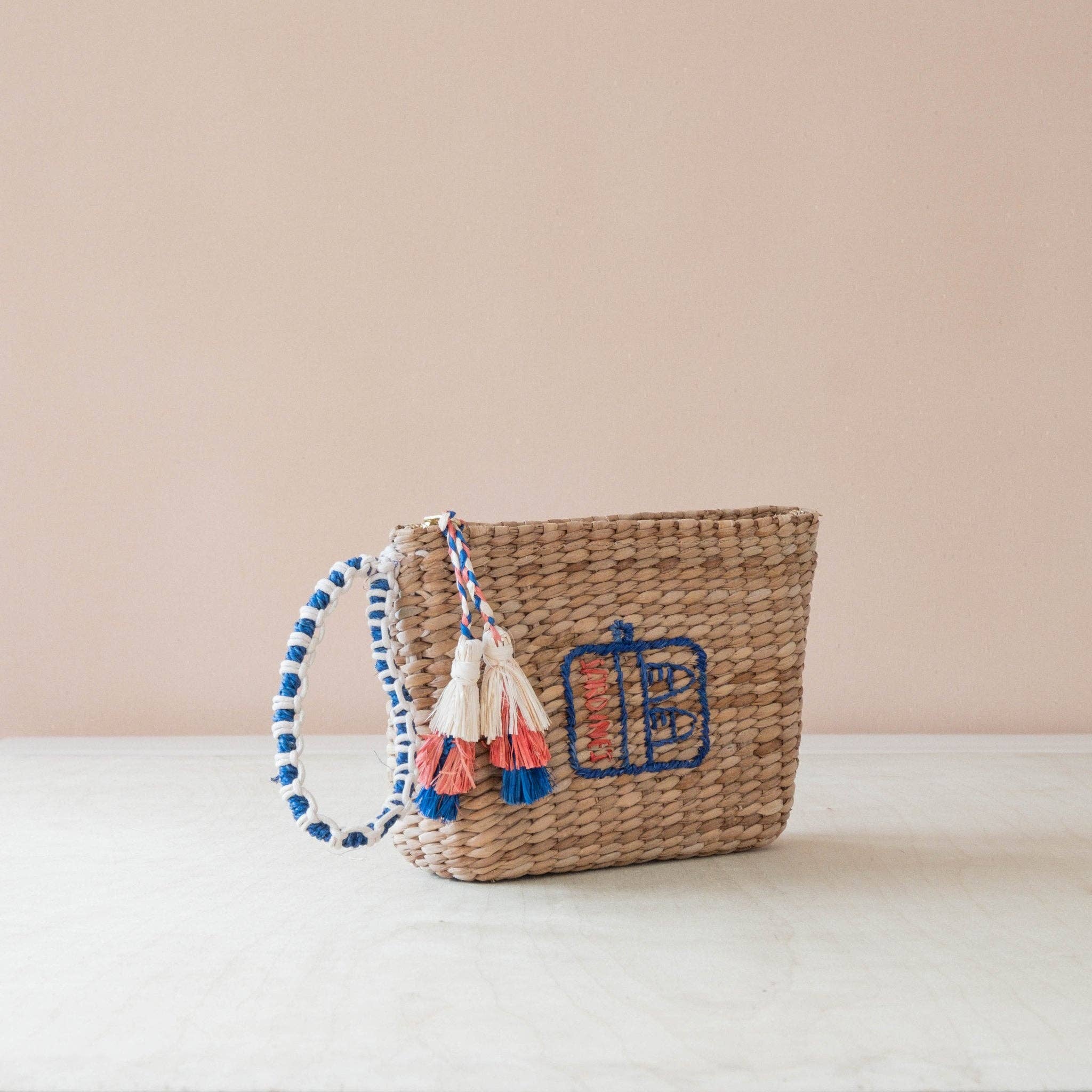 Mini Woven Pouch with Wristlet and Embroidered Sardine Can – Handwoven Pouch | LIKHÂ