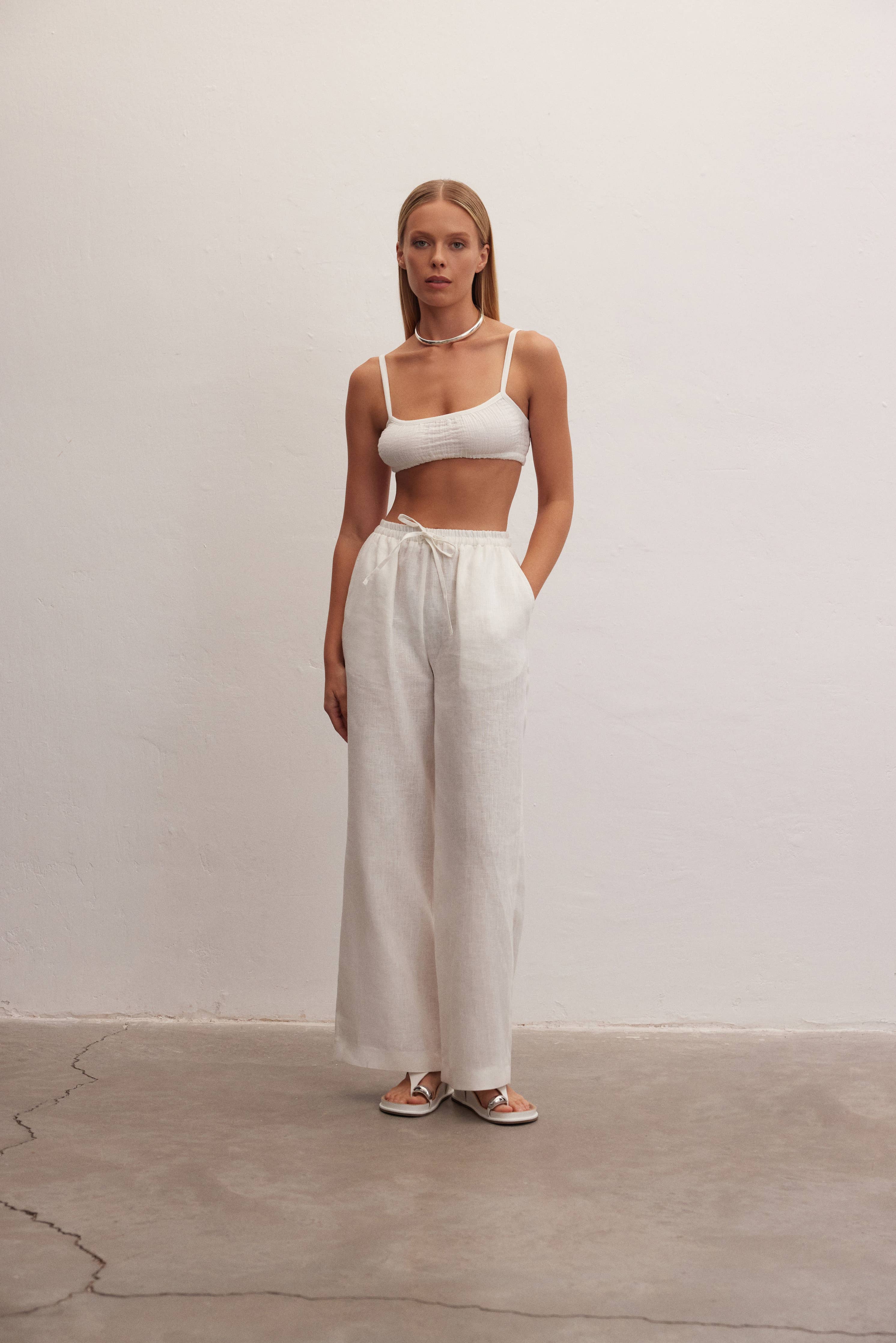 Le Cle Ivy Linen Wide Leg Pants