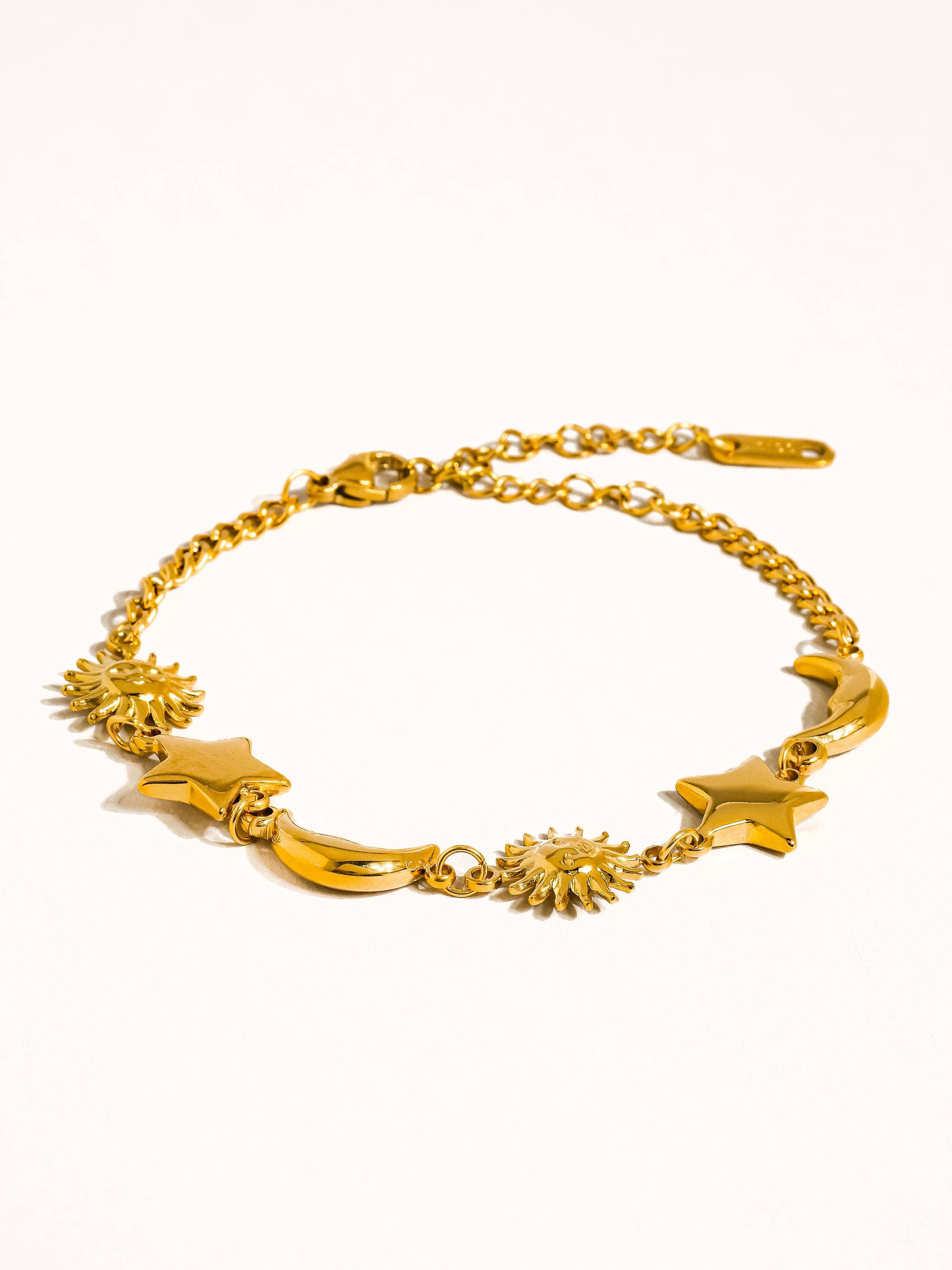 Flanerie Leonora 18K Gold Non-Tarnish Sun and Star Bracelet